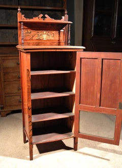 Art Nouveau Marquetry Inlaid Rosewood Display Cabinet, circa 1880