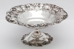 Lovely Art Nouveau Sterling Silver Strawberry Compote Dish on Pedestal Base