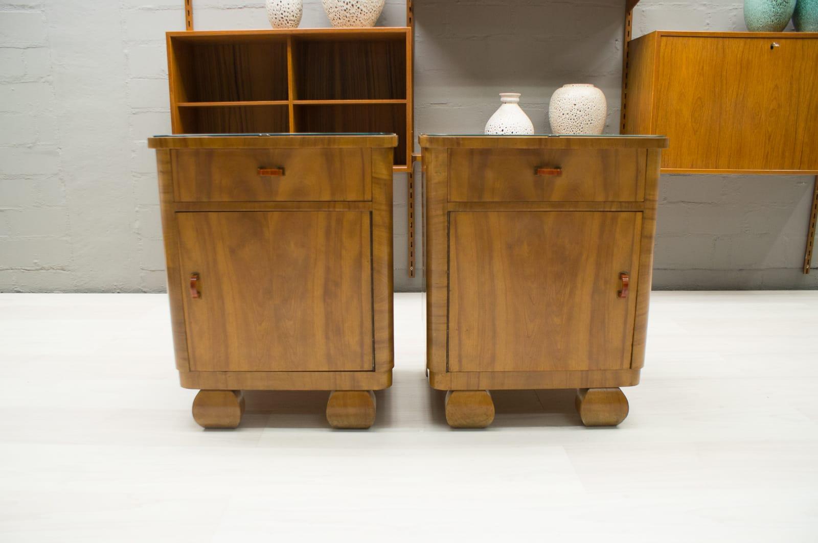 Mid-20th Century Lovely Austrian Art Deco Nightstands, 1960s, Set of 2