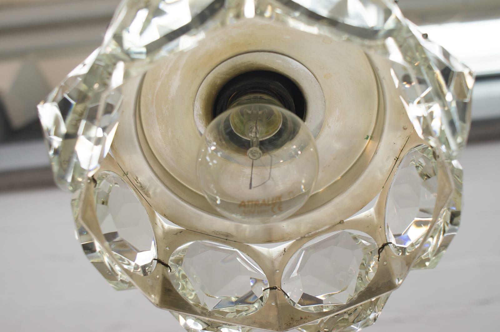 Lovely Bakalowits & Söhne Ceiling Lamp with Large Glass Diamonds, 1970s For Sale 3