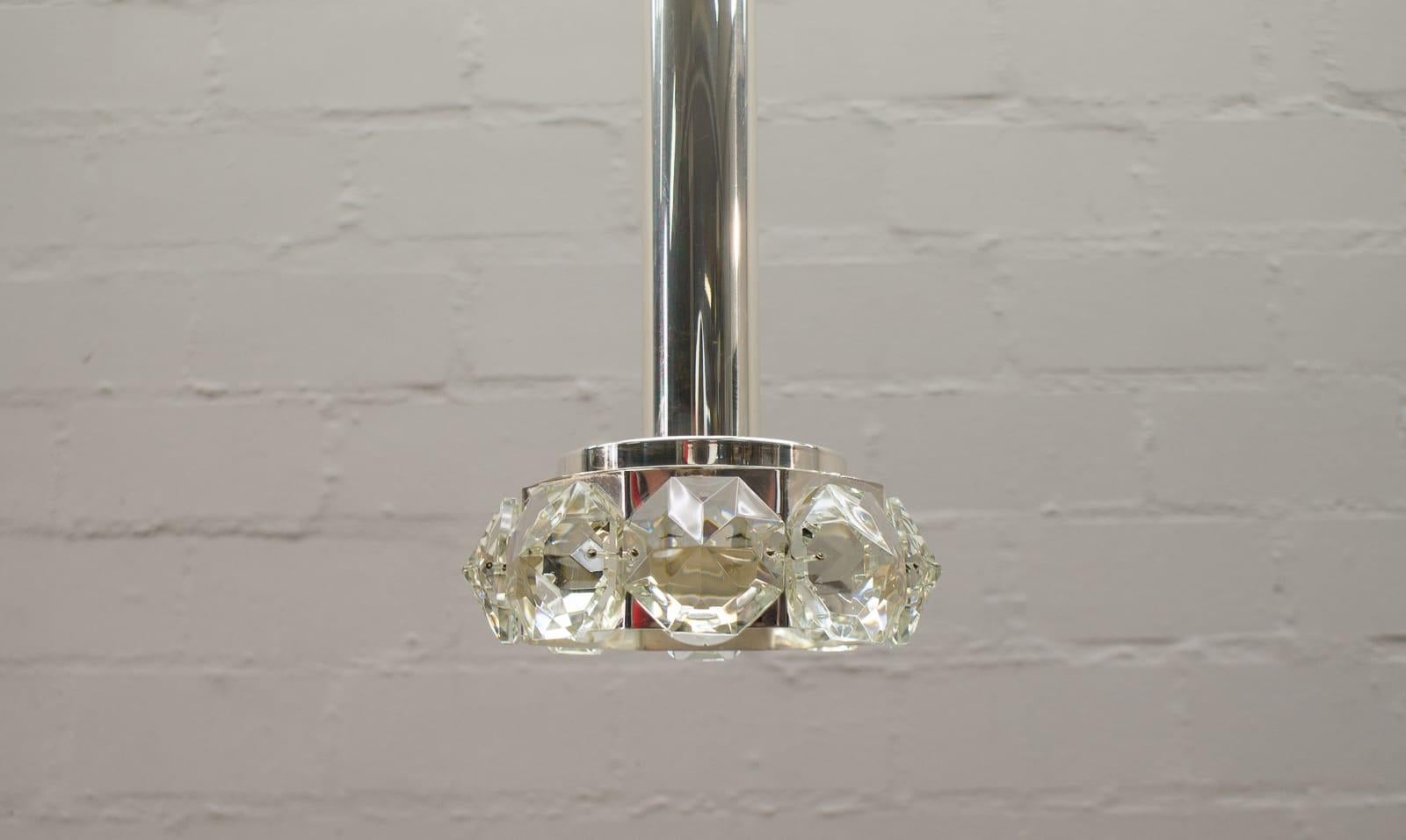 Lovely Bakalowits & Söhne Ceiling Lamp with Large Glass Diamonds, 1970s For Sale 4