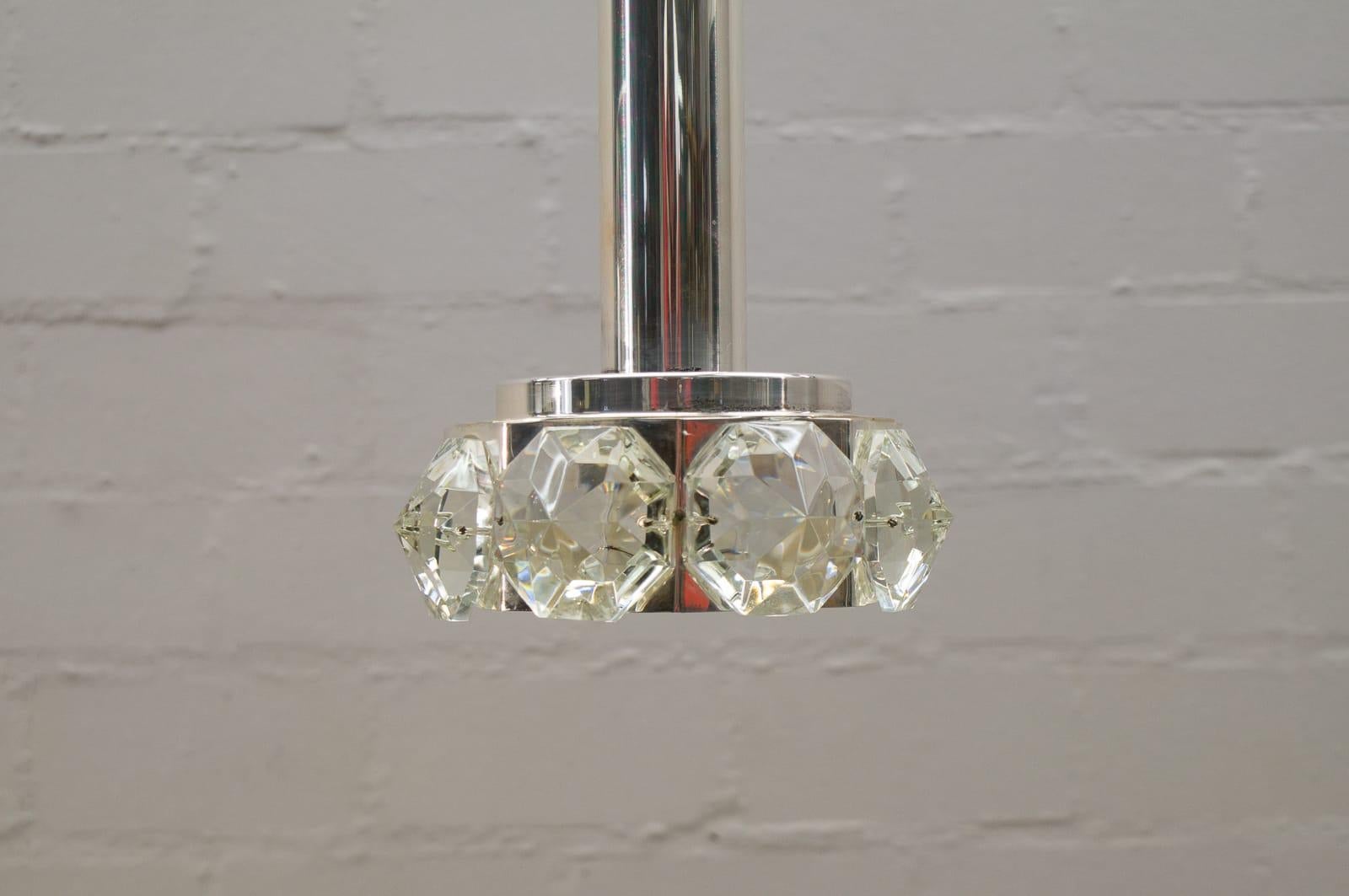 Austrian Lovely Bakalowits & Söhne Ceiling Lamp with Large Glass Diamonds, 1970s For Sale