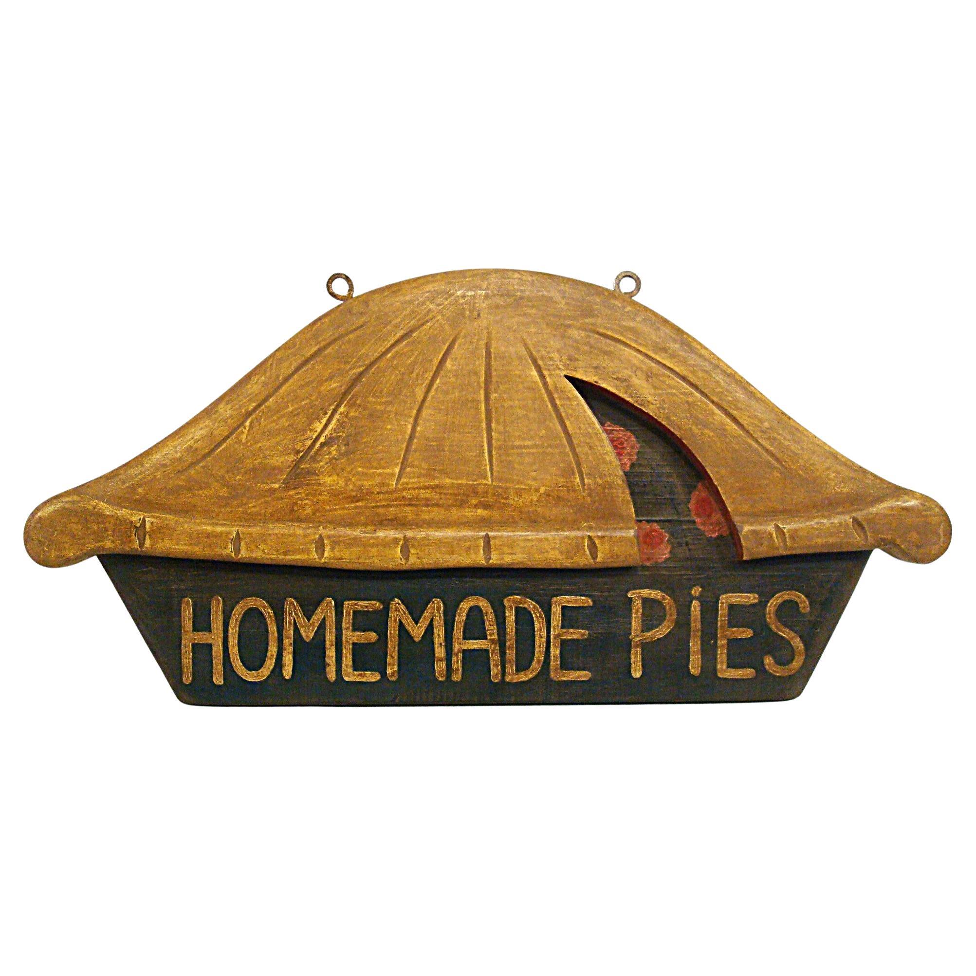 Lovely Bakery Pie Hand Carved Folk Art Sign