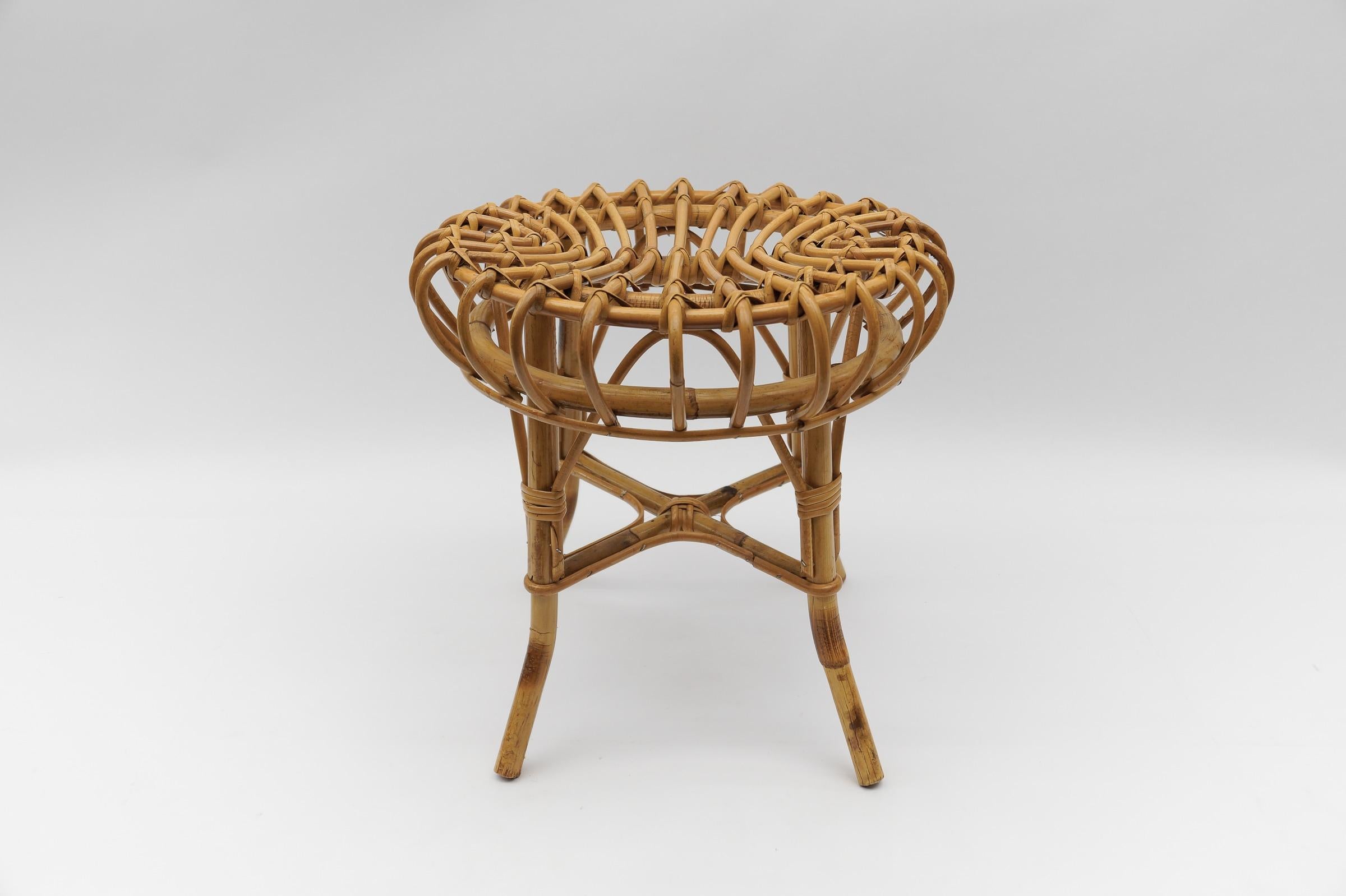 Mid-Century Modern Lovely Bamboo Stool by Franco Albini, 1950s Italy For Sale