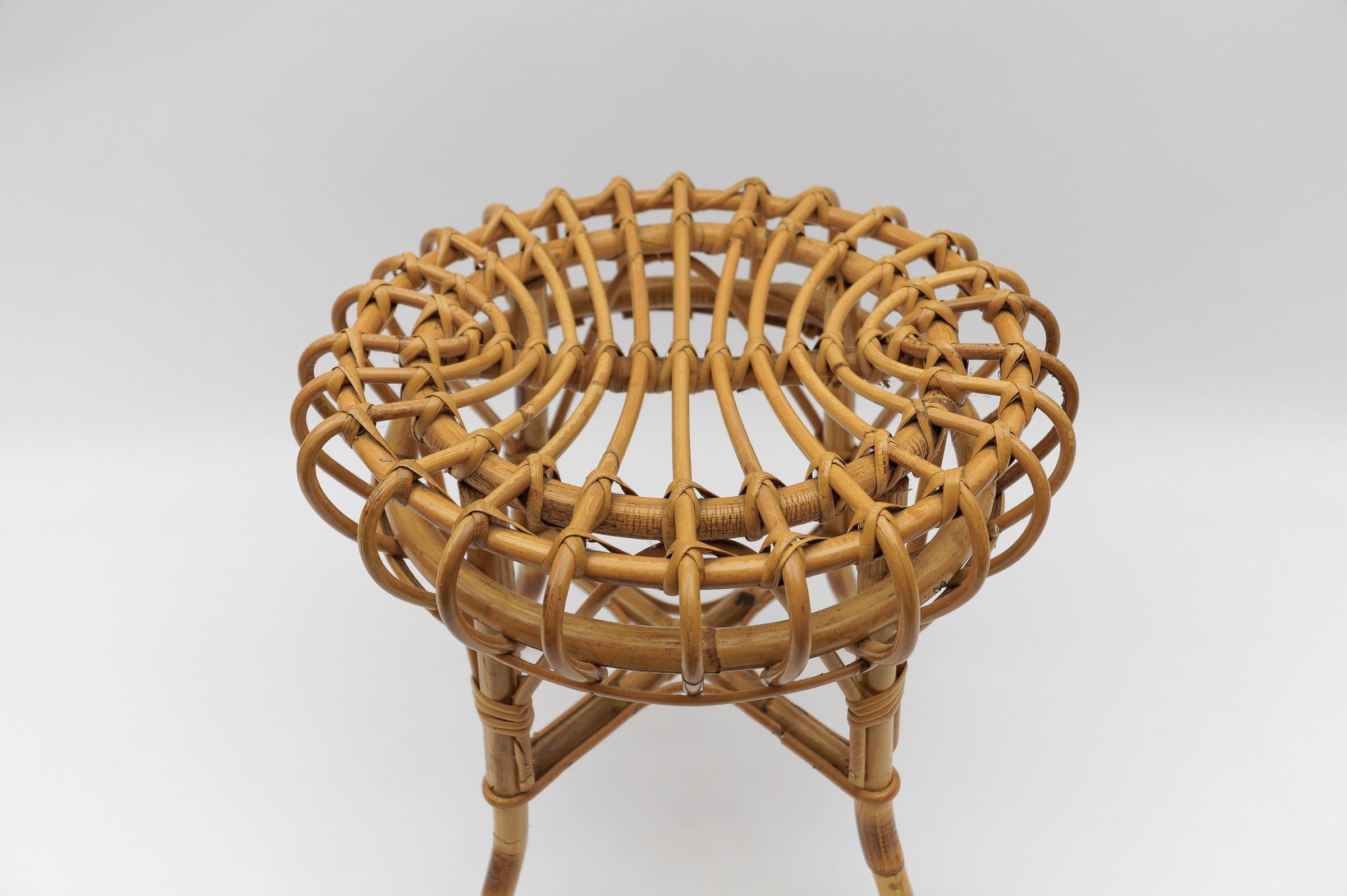 Italian Lovely Bamboo Stool by Franco Albini, 1950s Italy For Sale