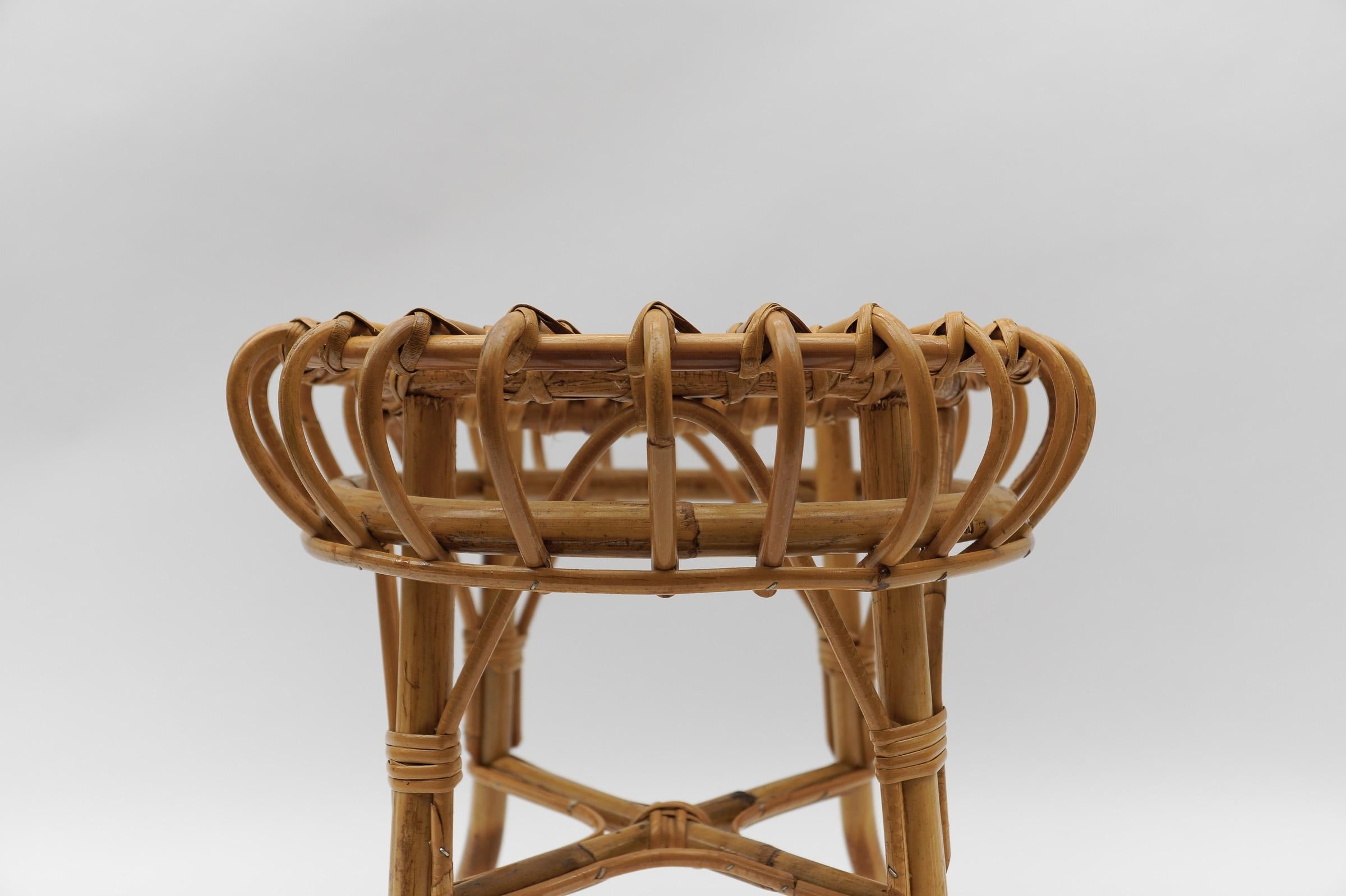 Lovely Bamboo Stool by Franco Albini, 1950s Italy For Sale 1