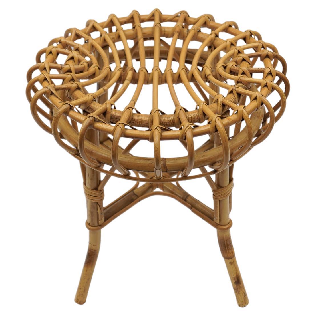 Lovely Bamboo Stool by Franco Albini, 1950s Italy For Sale