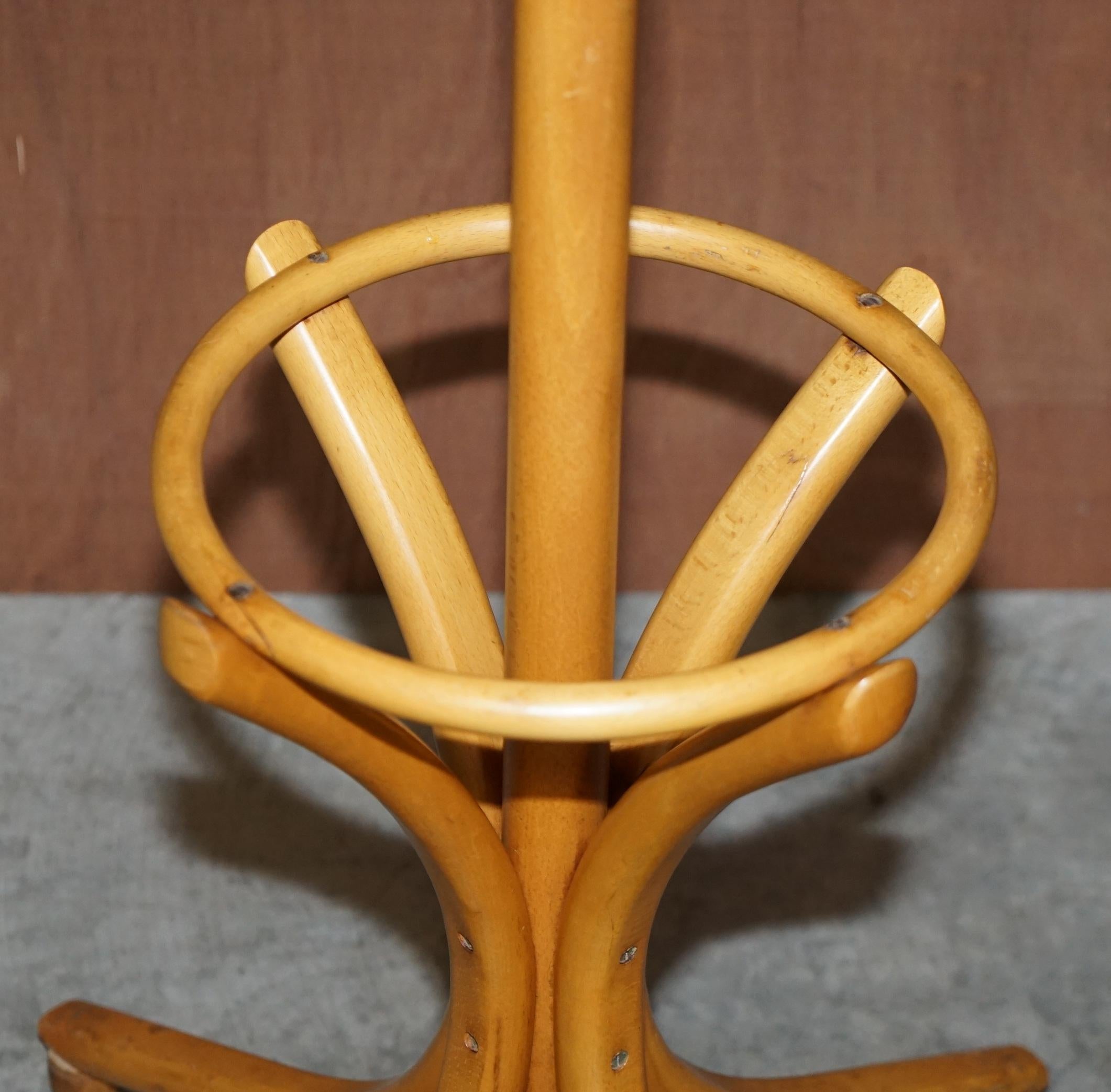 20th Century Lovely Beech Wood Very Tall Thonet Bentwood Coat Hat & Scarf Rack or Stand