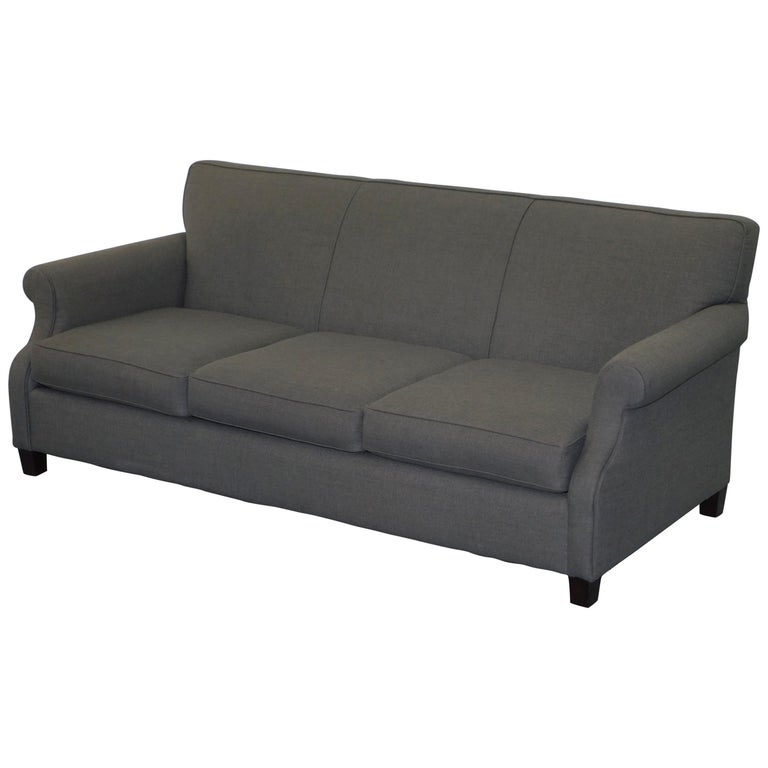 Lovely Bernhardt Sharktooth Linen Grey Upholstery Contemporary
