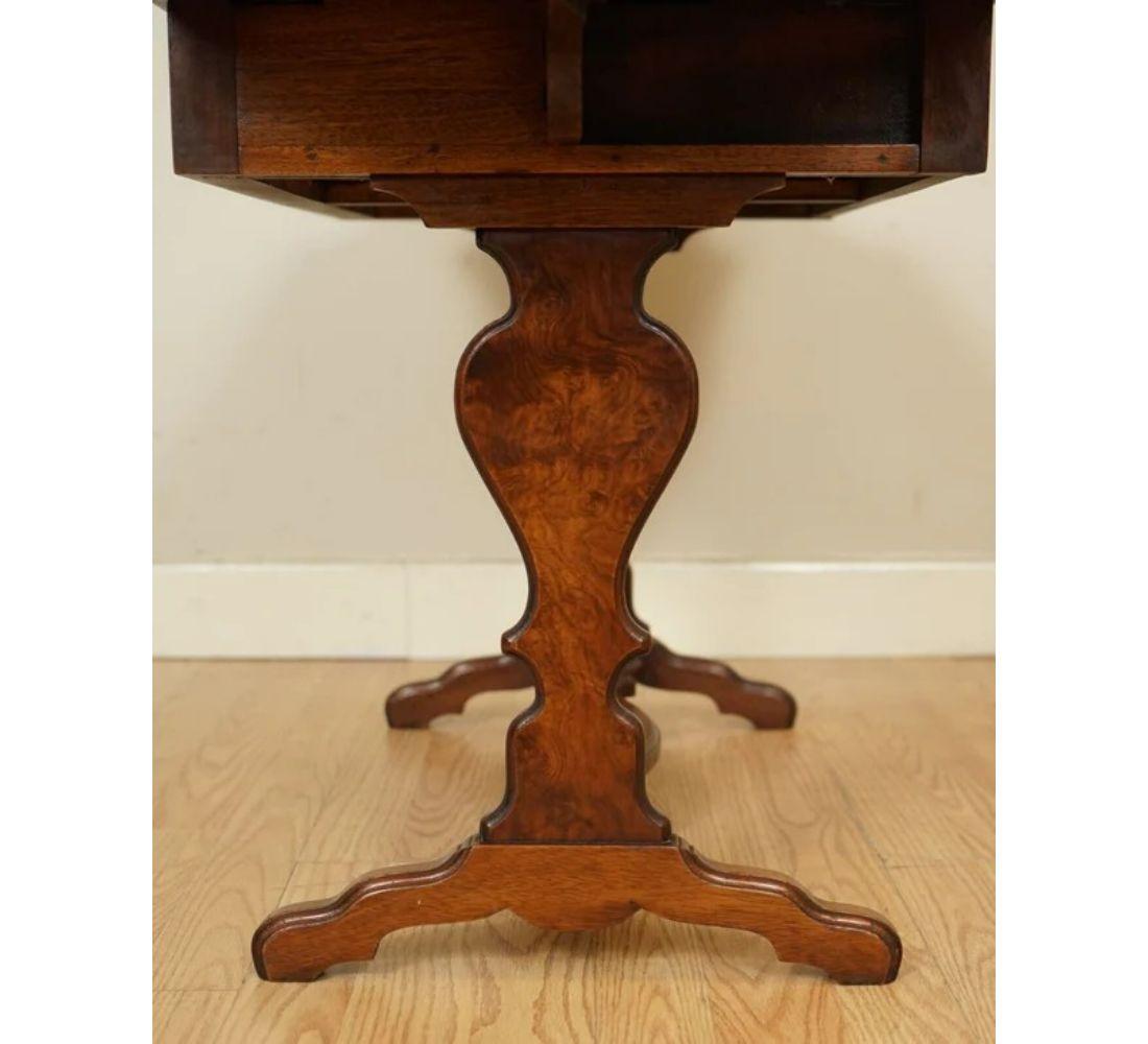 Lovely Bevan and Funnell Burr Walnut Extending Dropleaf Side End Table For Sale 3