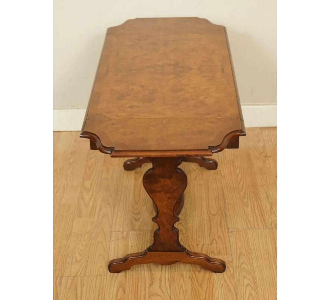 Lovely Bevan and Funnell Burr Walnut Extending Dropleaf Side End Table For Sale 1