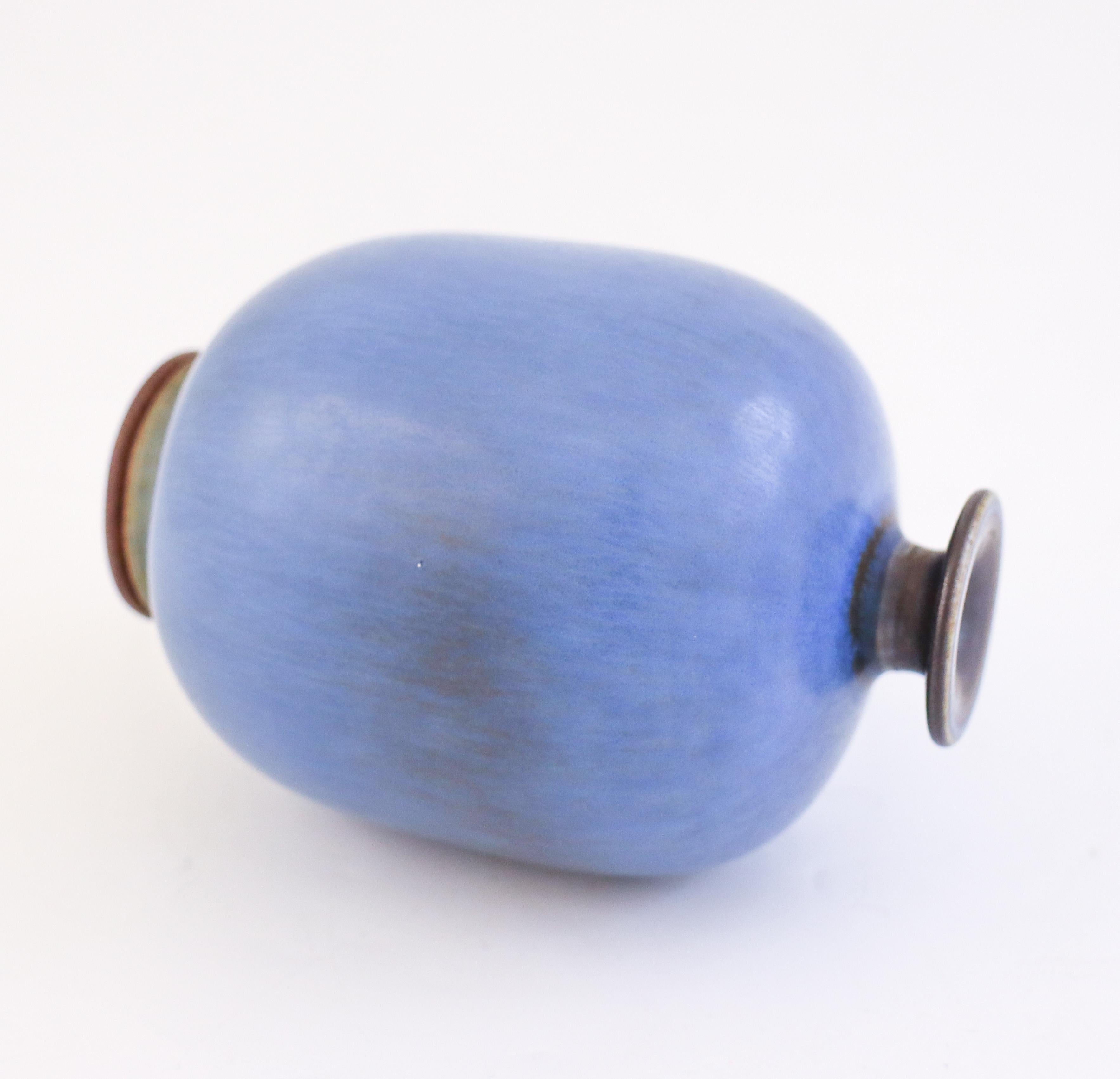 Lovely Blue Ceramic Vase, Berndt Friberg, Gustavsberg - Mid 20th Century For Sale 1