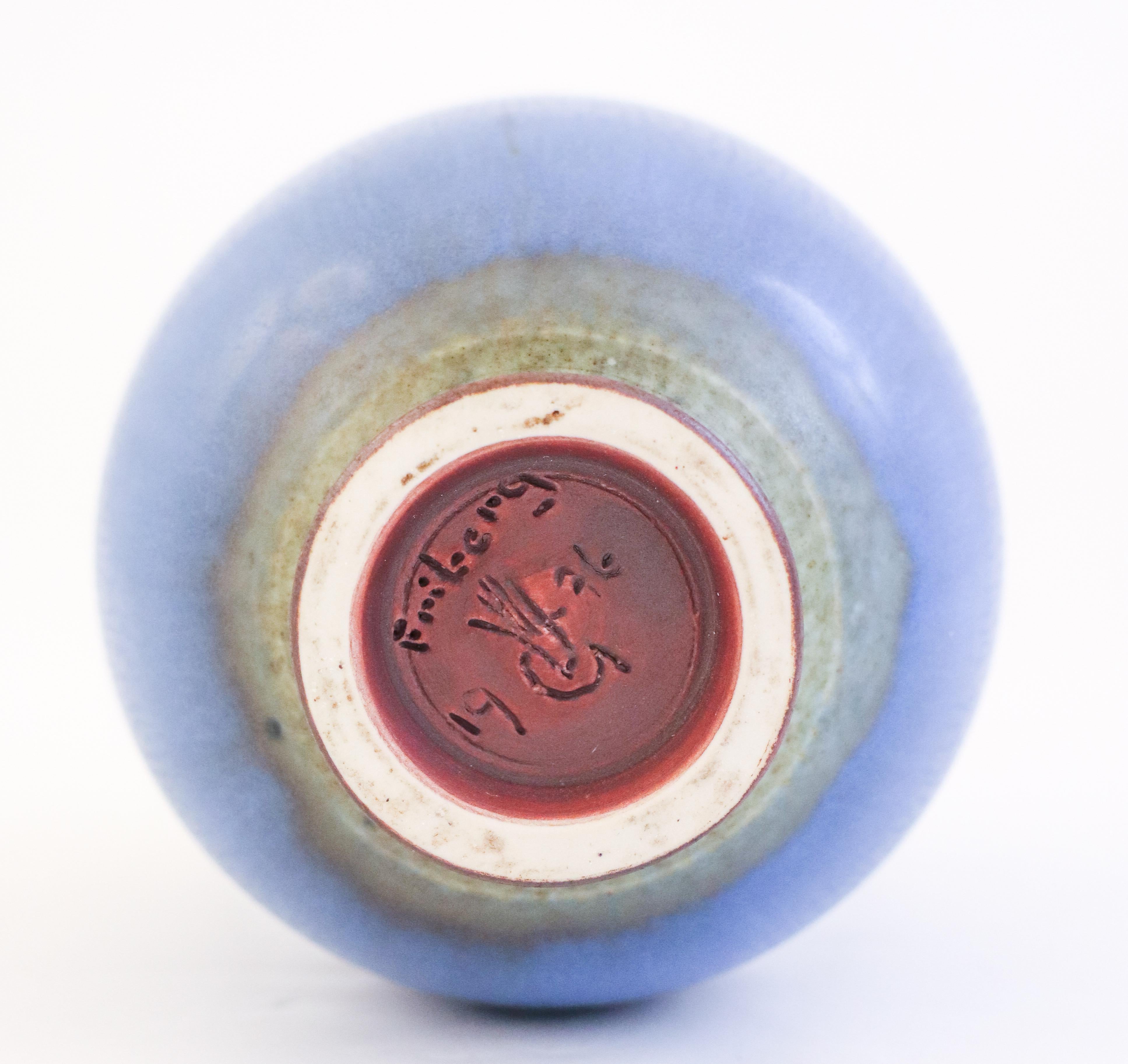 Lovely Blue Ceramic Vase, Berndt Friberg, Gustavsberg - Mid 20th Century For Sale 2