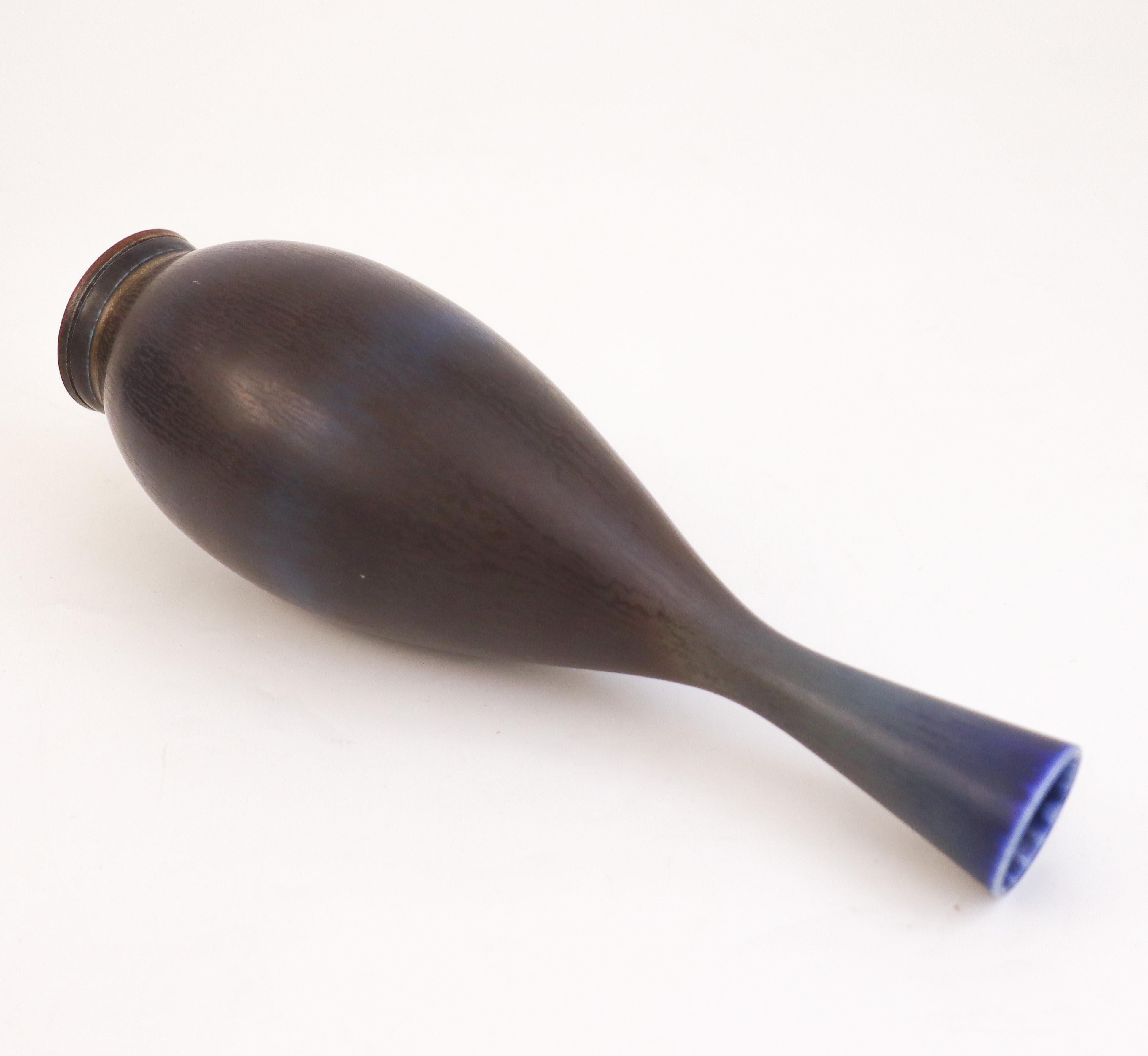 Lovely Blue Ceramic Vase, Berndt Friberg, Gustavsberg - Mid 20th Century For Sale 3