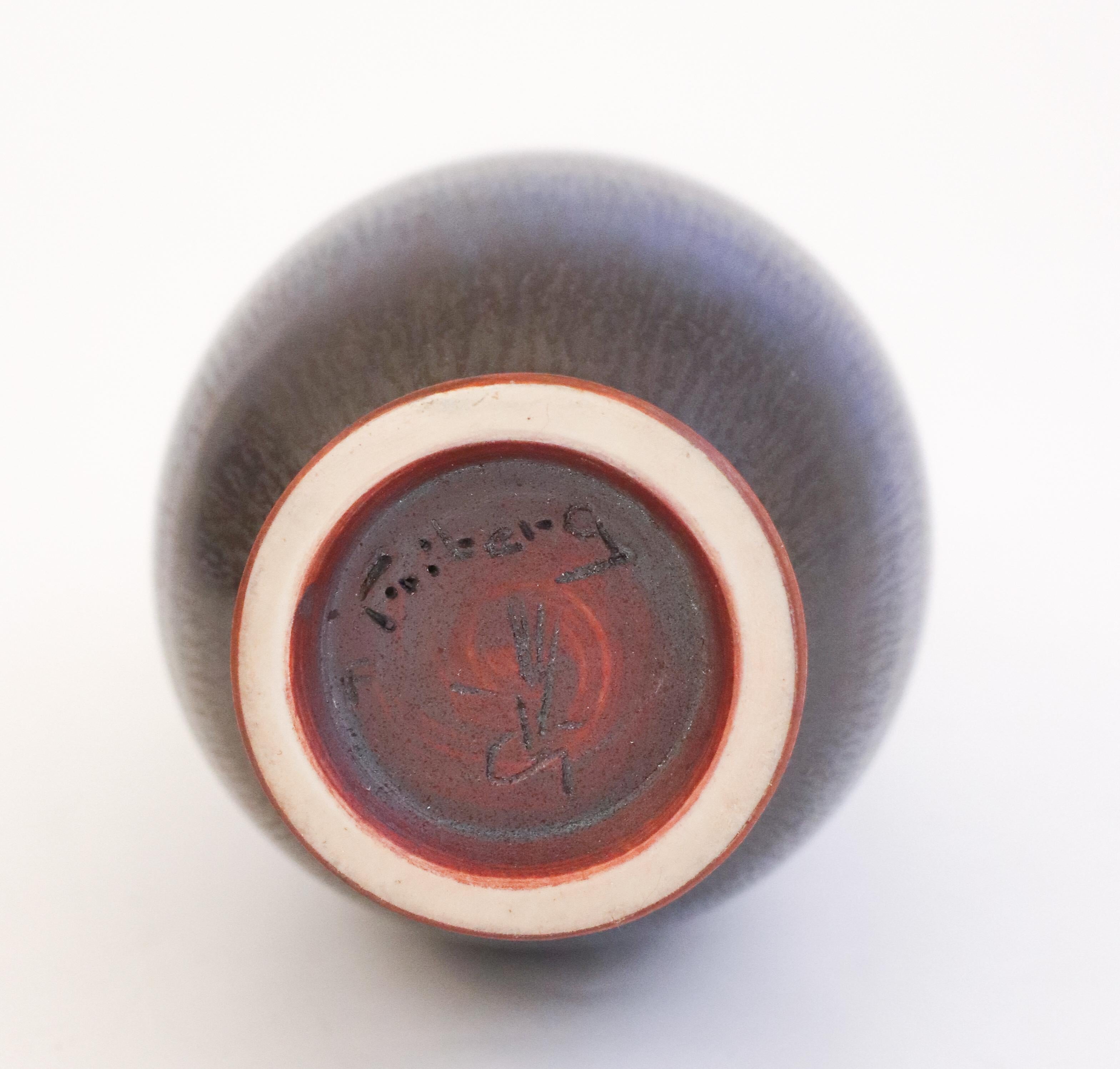 Lovely Blue Ceramic Vase, Berndt Friberg, Gustavsberg - Mid 20th Century For Sale 4