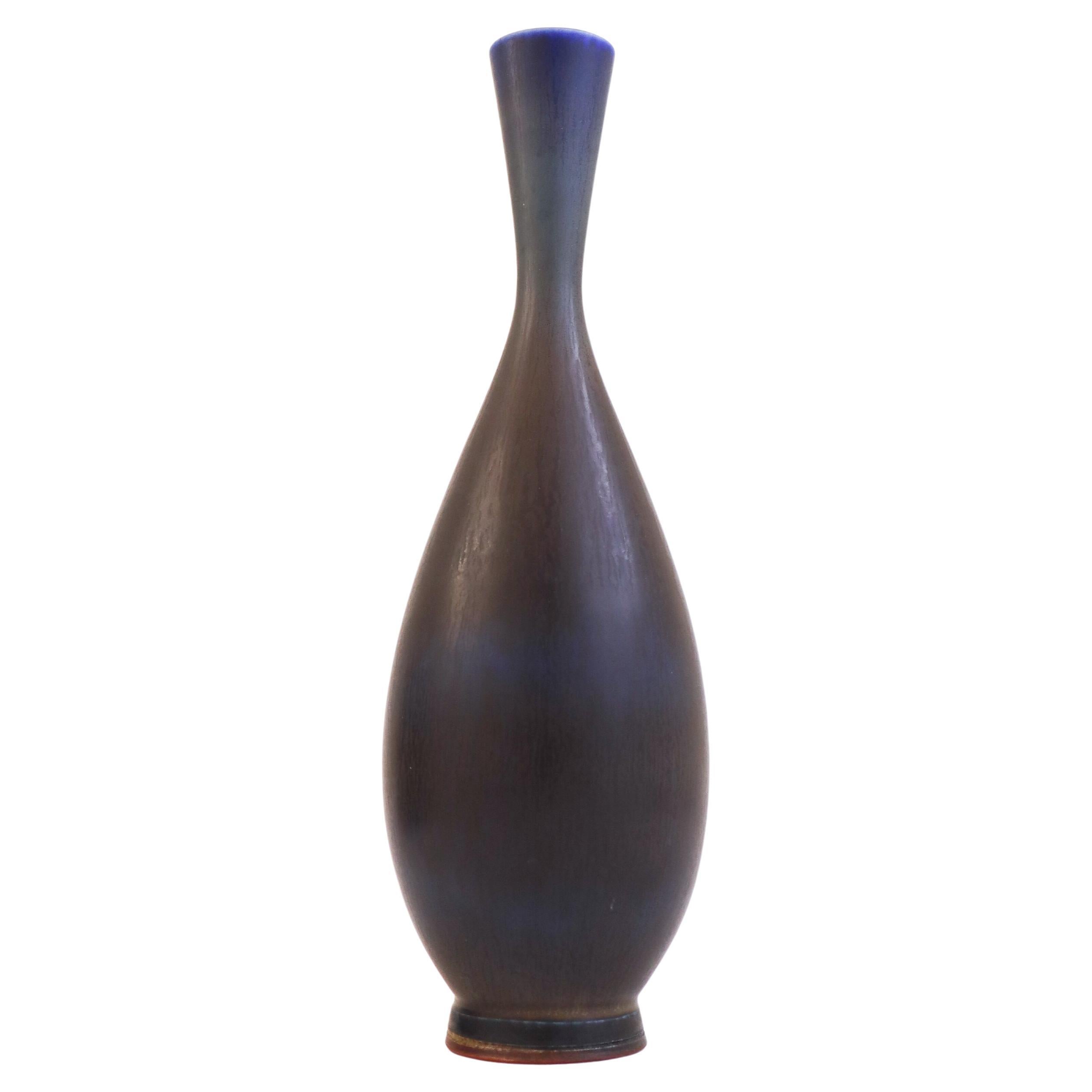 Lovely Blue Ceramic Vase, Berndt Friberg, Gustavsberg - Mid 20th Century For Sale