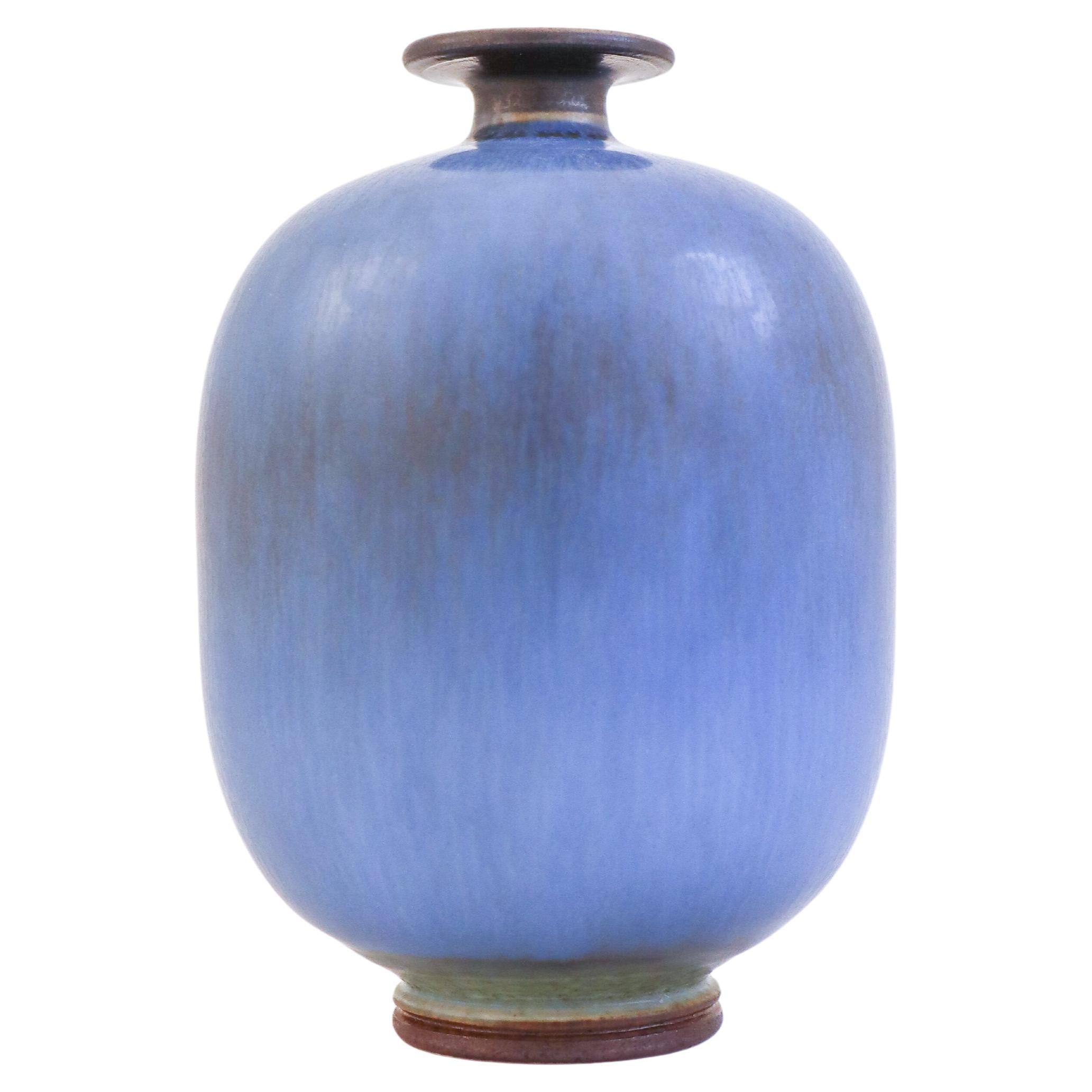 Lovely Blue Ceramic Vase, Berndt Friberg, Gustavsberg - Mid 20th Century