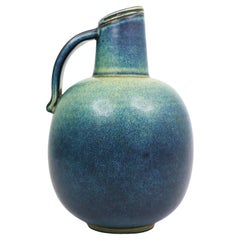 Joli vase en céramique bleue Gunnar Nylund Rörstrand - Mid century Vintage