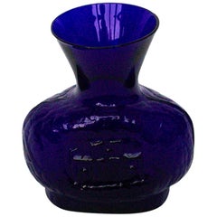 Lovely Blue Glass Vase from Sweden Midcentury Probably from Kosta Bod