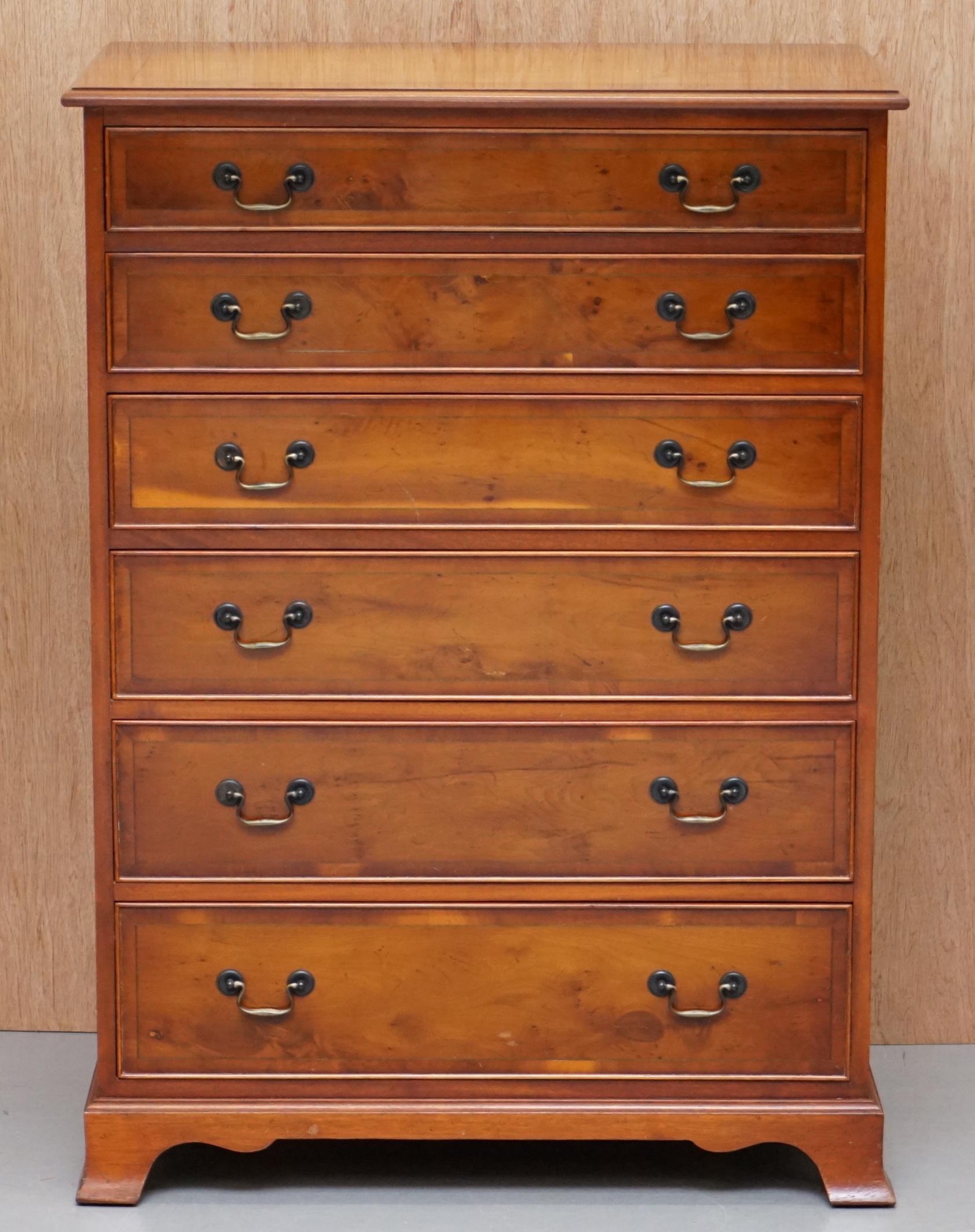 We are delighted to offer for sale this lovely large Bradley Furniture Burr Yew wood bank of drawers

A very good looking well made and decorative piece, I have various Bradley pieces listed under my other items, Library bookcases, a corner