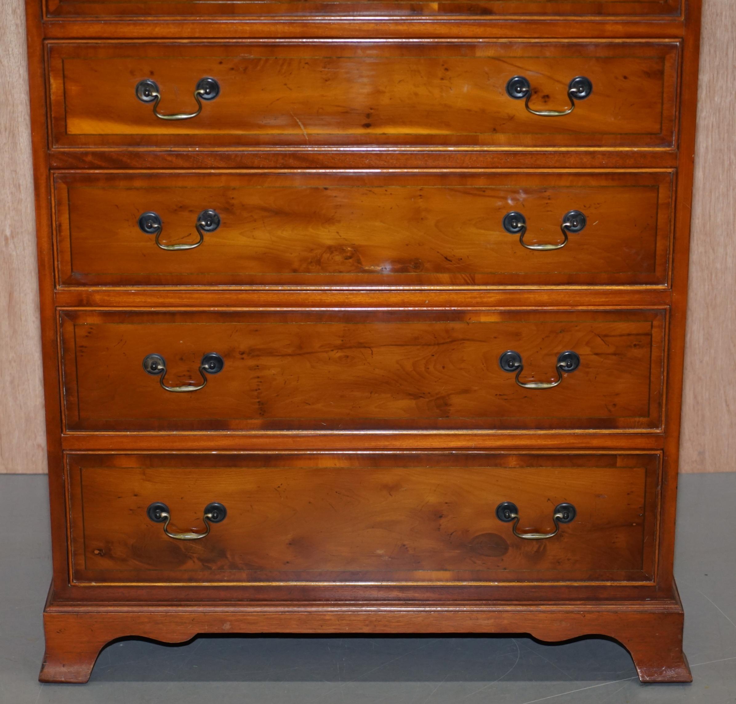 Modern Lovely Bradley Furniture Burr Yew Wood Large Chest of Six Drawers