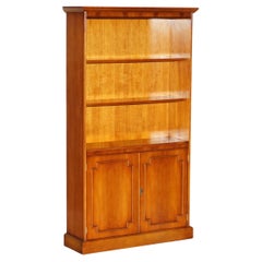 Vintage Lovely Bradley Furniture England Yew Wood Open Library Bookcase Cupboard Base