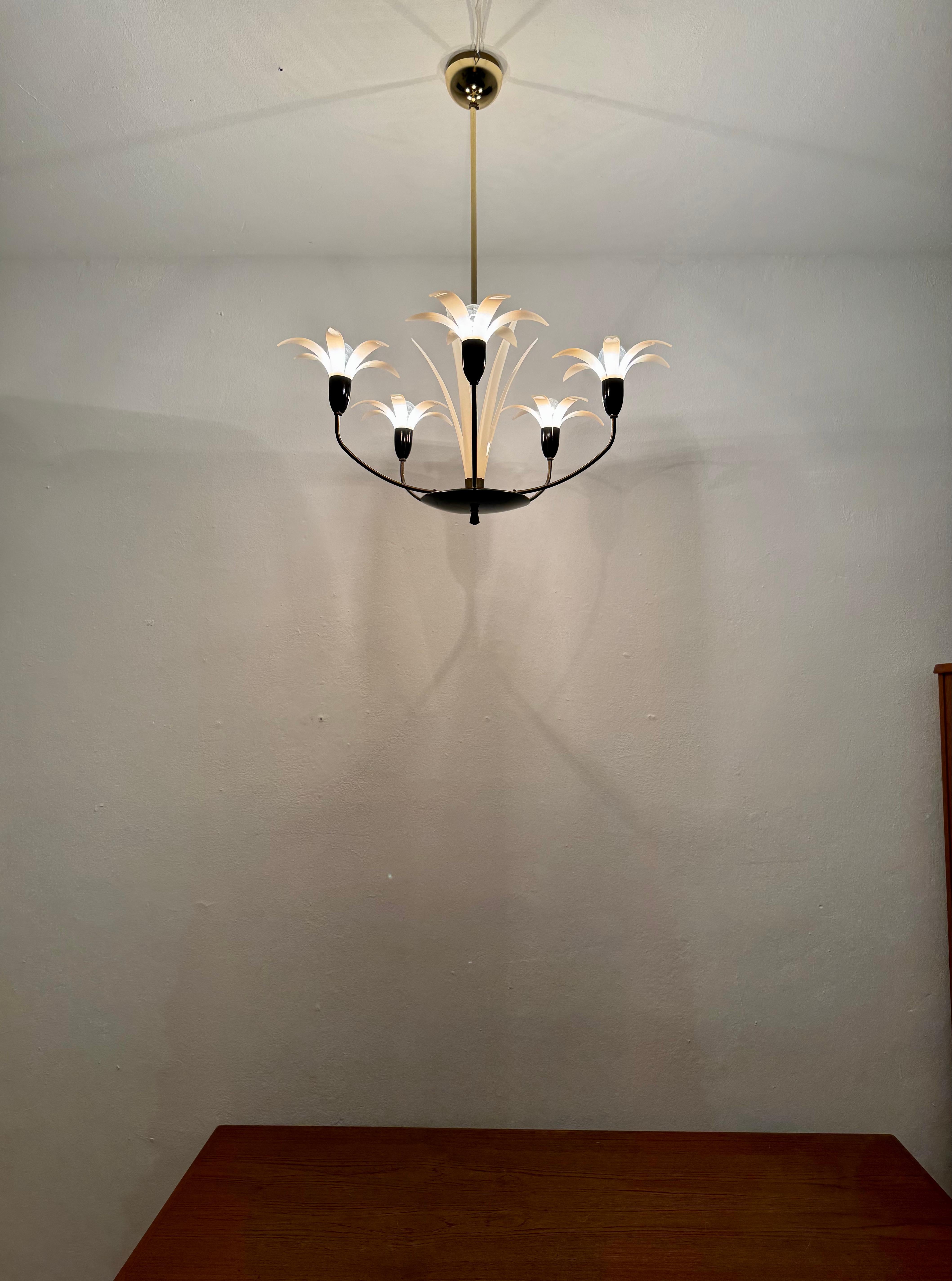 Lovely Brass and Acrylic Chandelier by Rupert Nikoll 4