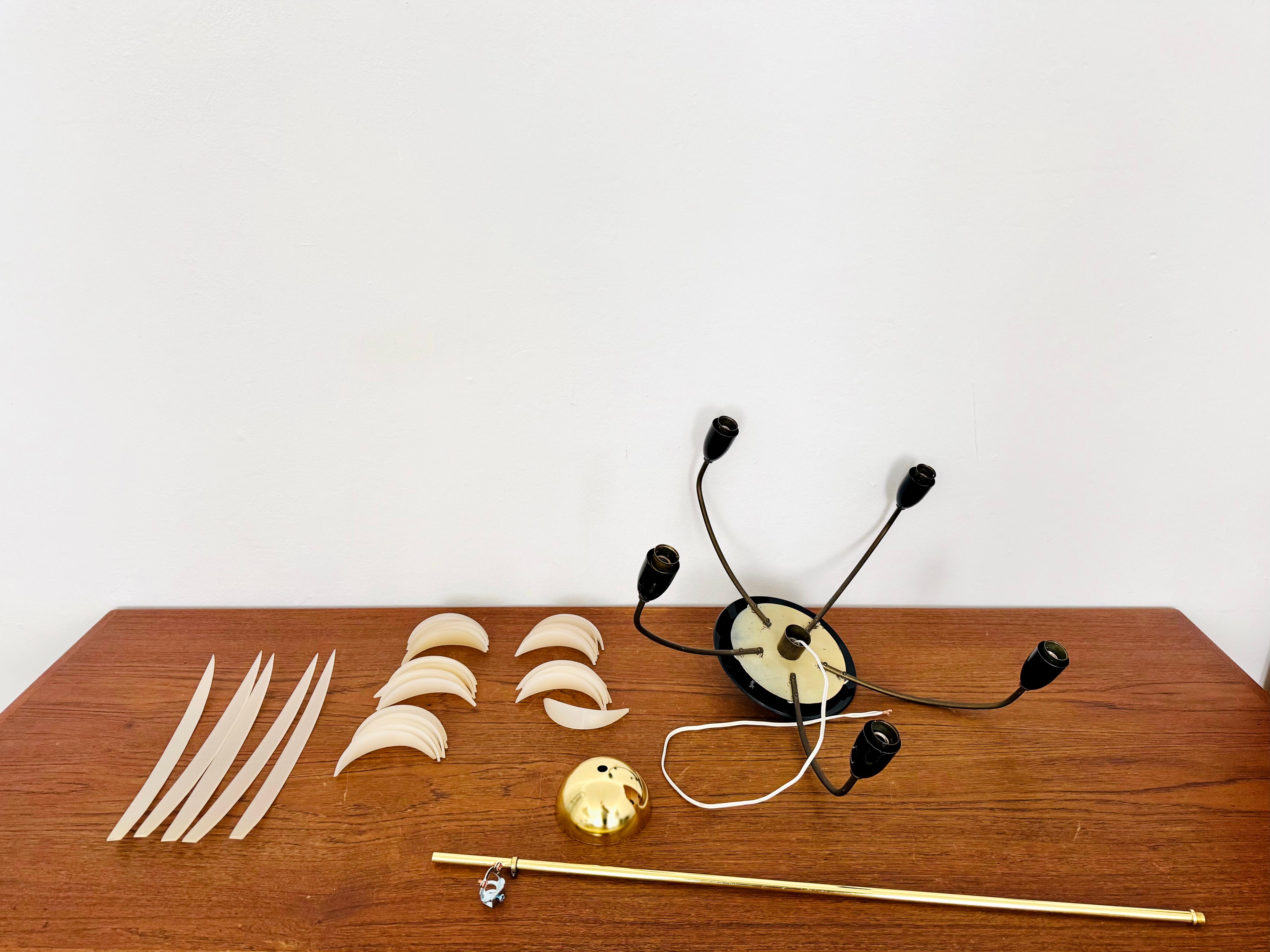 Lovely Brass and Acrylic Chandelier by Rupert Nikoll 9