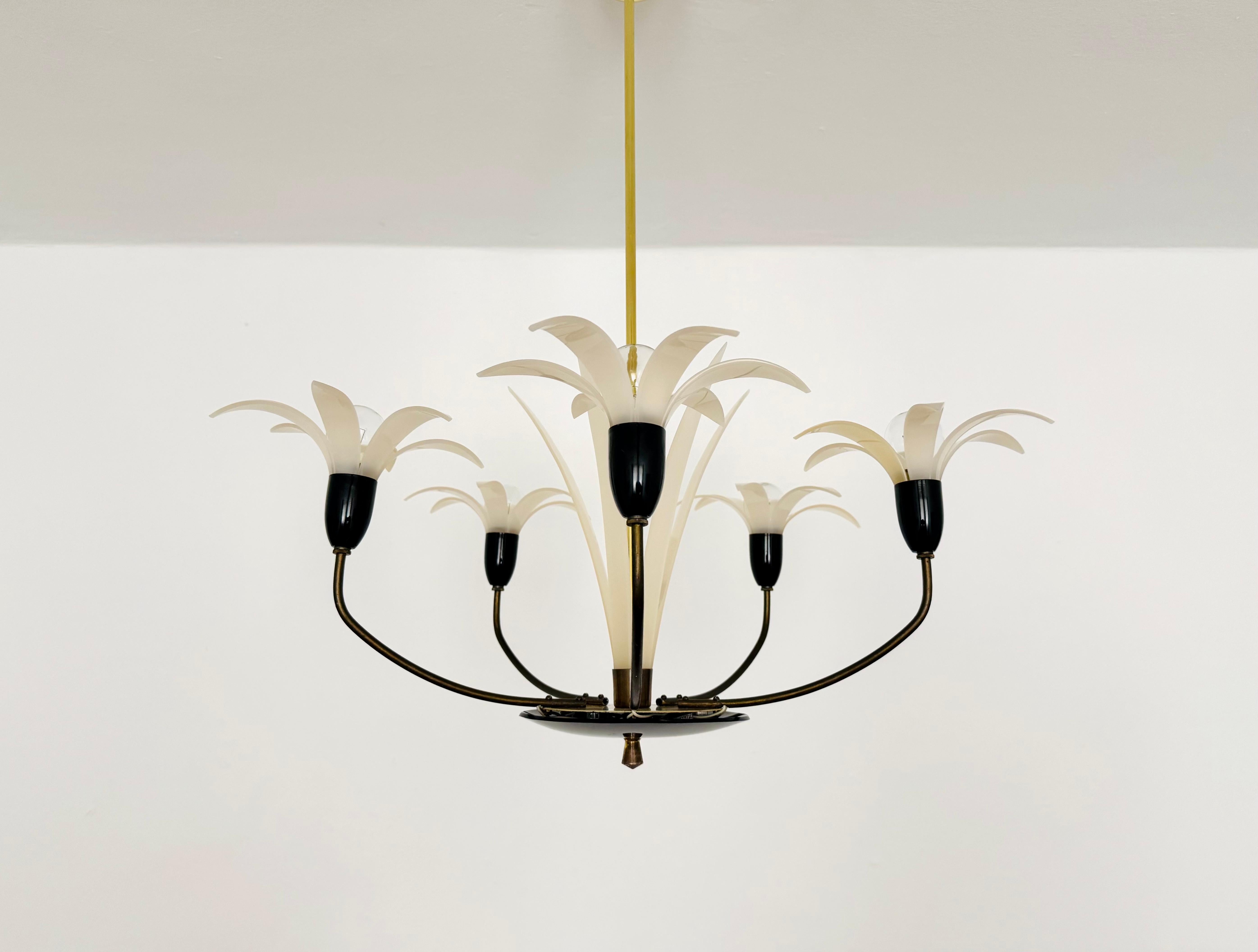 Austrian Lovely Brass and Acrylic Chandelier by Rupert Nikoll