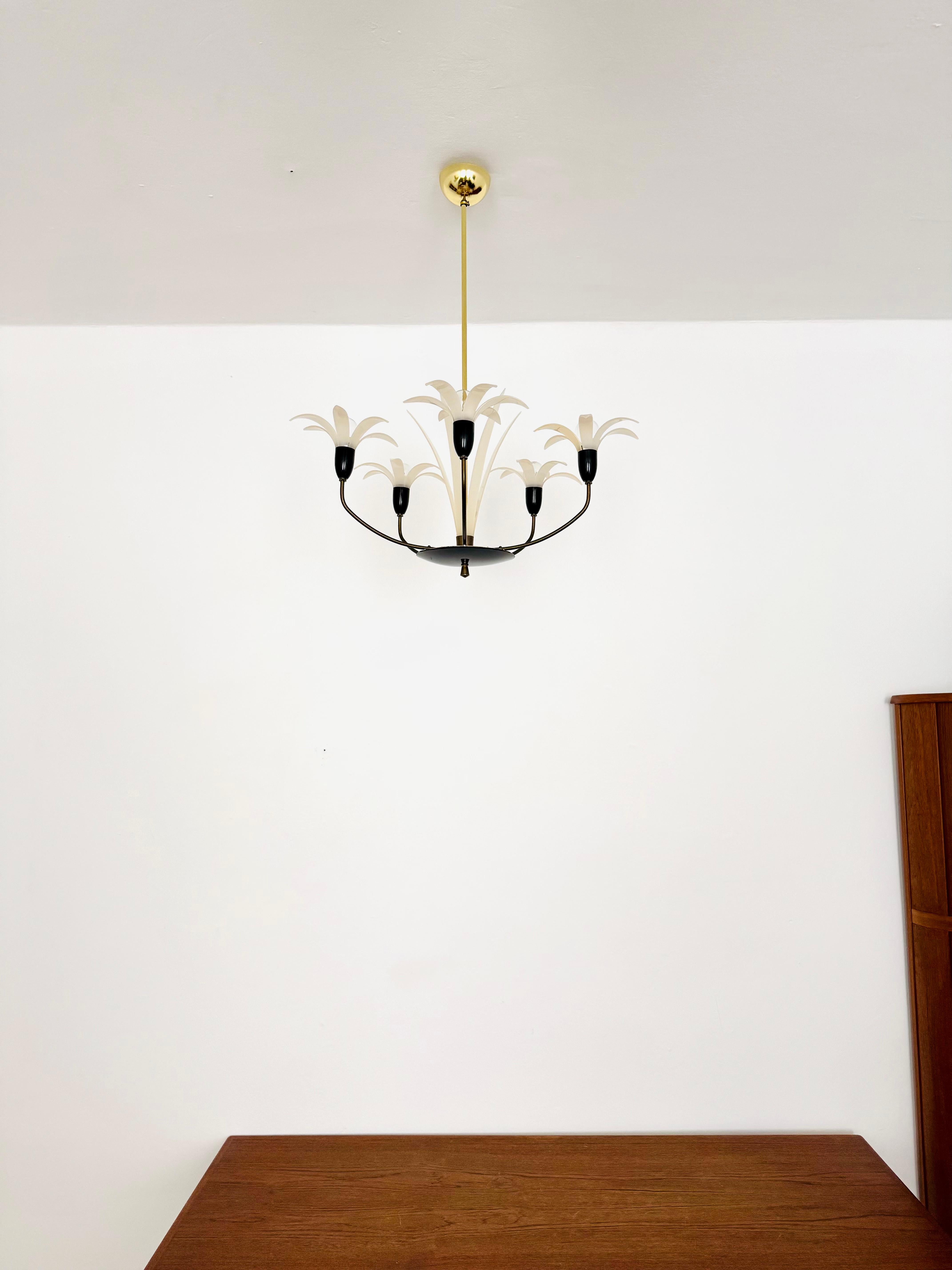 Mid-20th Century Lovely Brass and Acrylic Chandelier by Rupert Nikoll