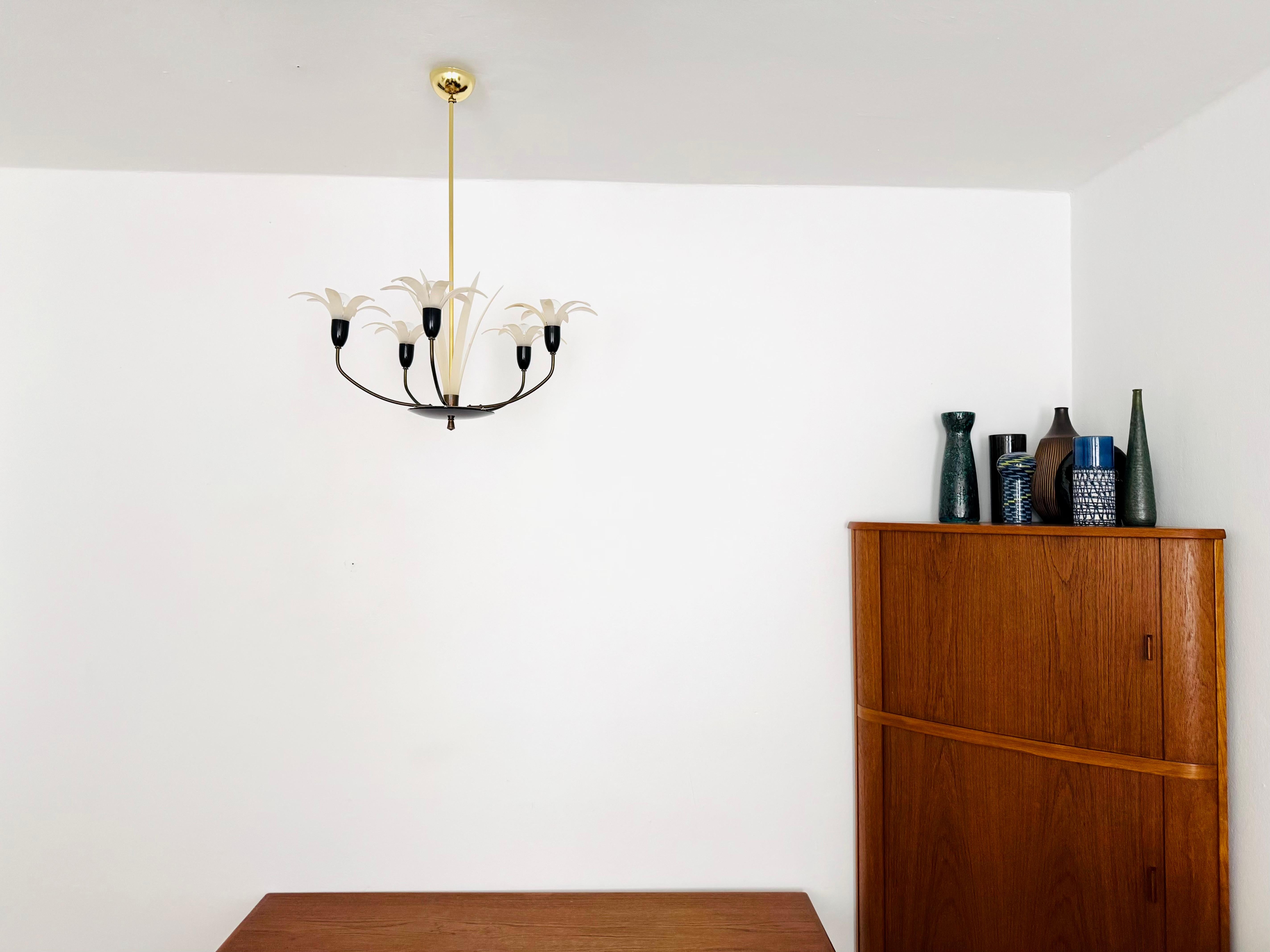 Plexiglass Lovely Brass and Acrylic Chandelier by Rupert Nikoll