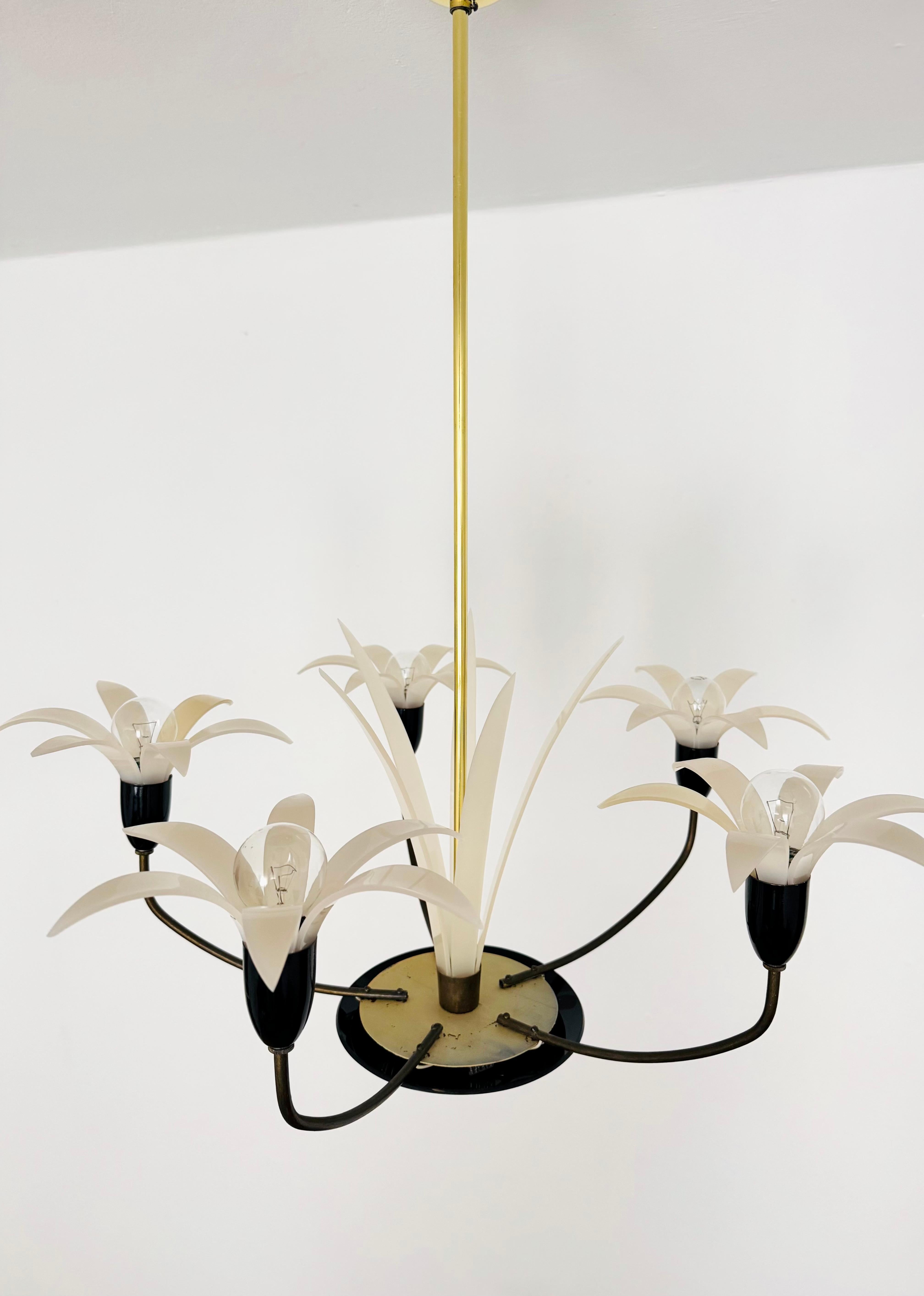 Lovely Brass and Acrylic Chandelier by Rupert Nikoll 1