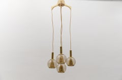 Lovely Brass and Smoked Glass Mid-Century Modern Cascading Lamp, 1960s Germany