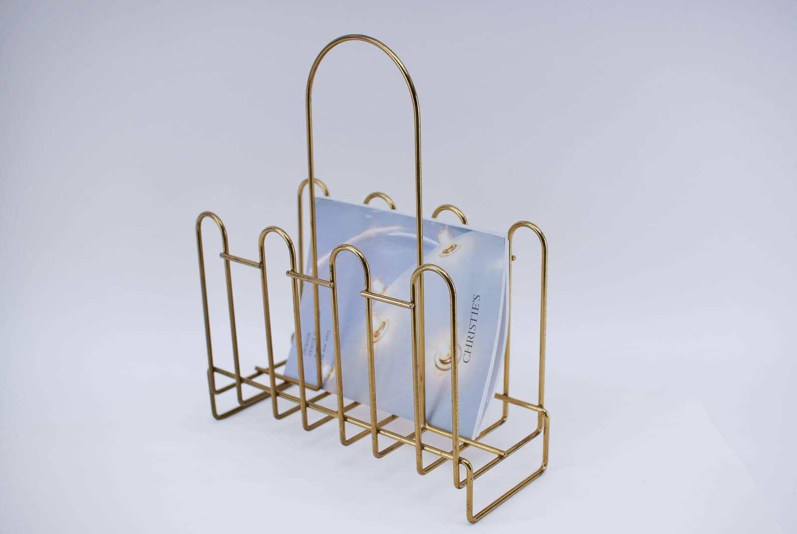 Lovely Brass Magazine Rack Mid-Century Modern, 1950s, Austria For Sale 5