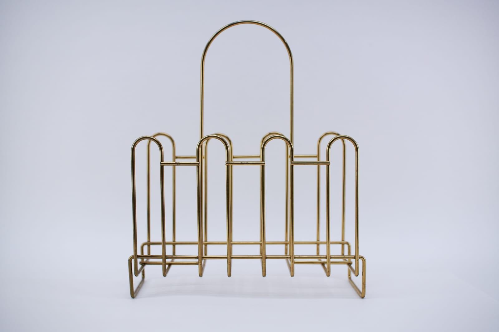 Austrian Lovely Brass Magazine Rack Mid-Century Modern, 1950s, Austria For Sale