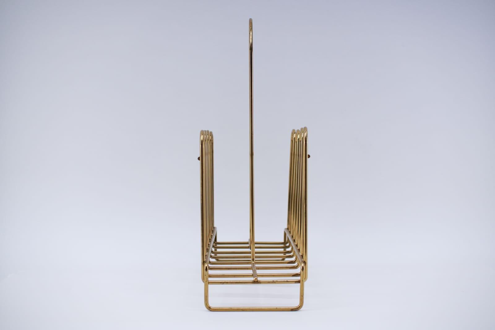 Mid-20th Century Lovely Brass Magazine Rack Mid-Century Modern, 1950s, Austria For Sale