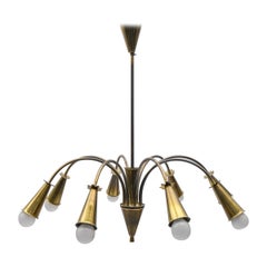 Lovely Brass Midcentury Sputnik Lamp, Austrian, 1950s
