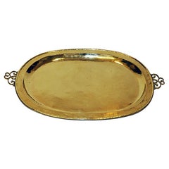 Lovely brass plate or tray with handles by E. Erickson 1930s Sweden