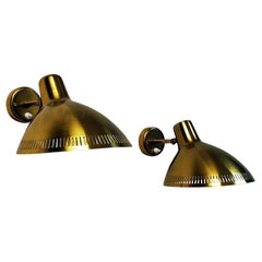 Bella coppia di lampade da parete in ottone di Hans Bergström per Atelje Lyktan, Svezia, anni '60