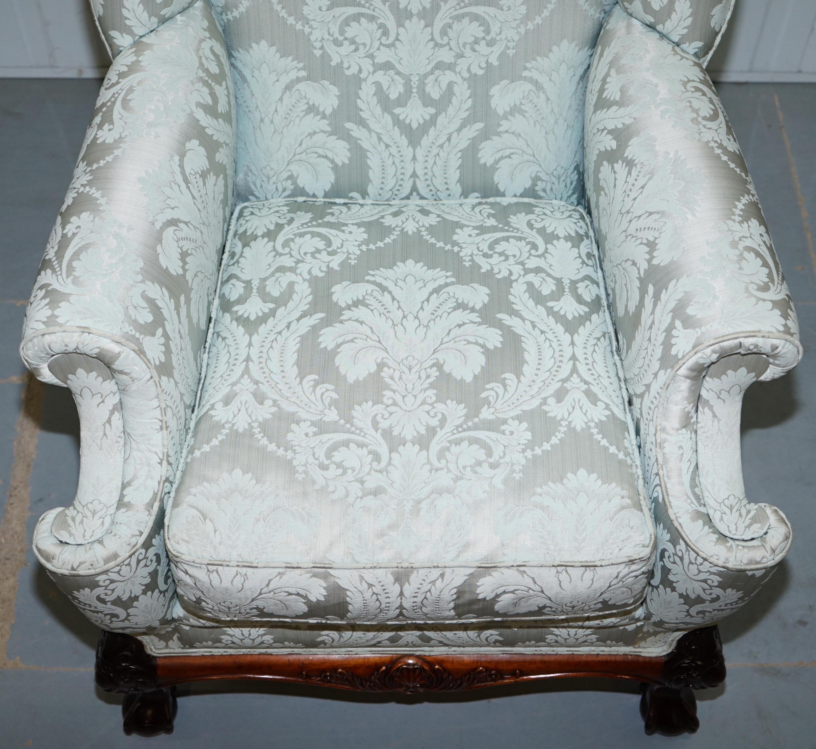 Lovely Brights of Nettlebed Three Piece Sofa & Armchair Suite Damask Upholstery 6