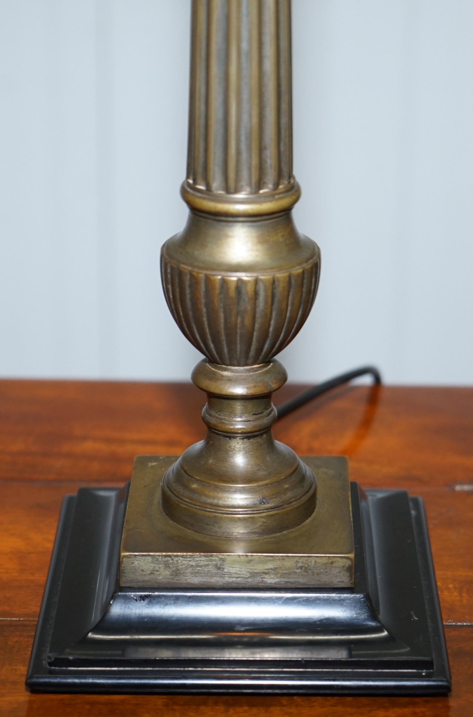 Hand-Crafted Lovely Bronze circa 1900 Corinthian Pillar Lamp Serviced Rewired and Ready to Go