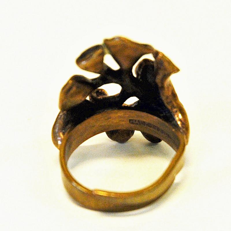 Mid-Century Modern Lovely Bronze ring by Hannu Ikonen, Finland, 1970s