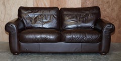 Lovely Brown Heritage Saddle Leather John Lewis Madison Two to Three Seat Sofa