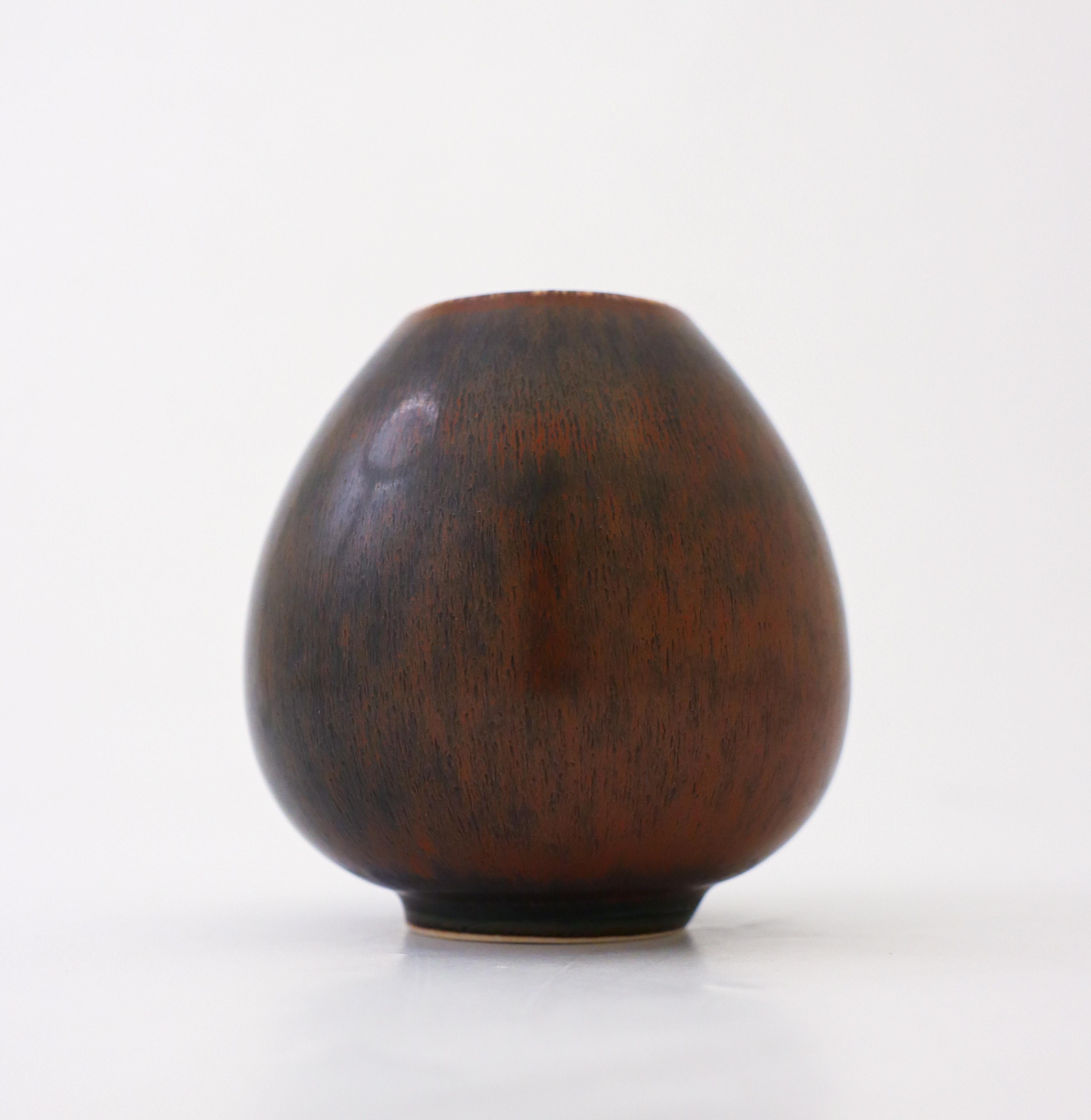 Danish Lovely Brown Vase Ceramics Saxbo - probably Eva Staehr Nielsen  For Sale