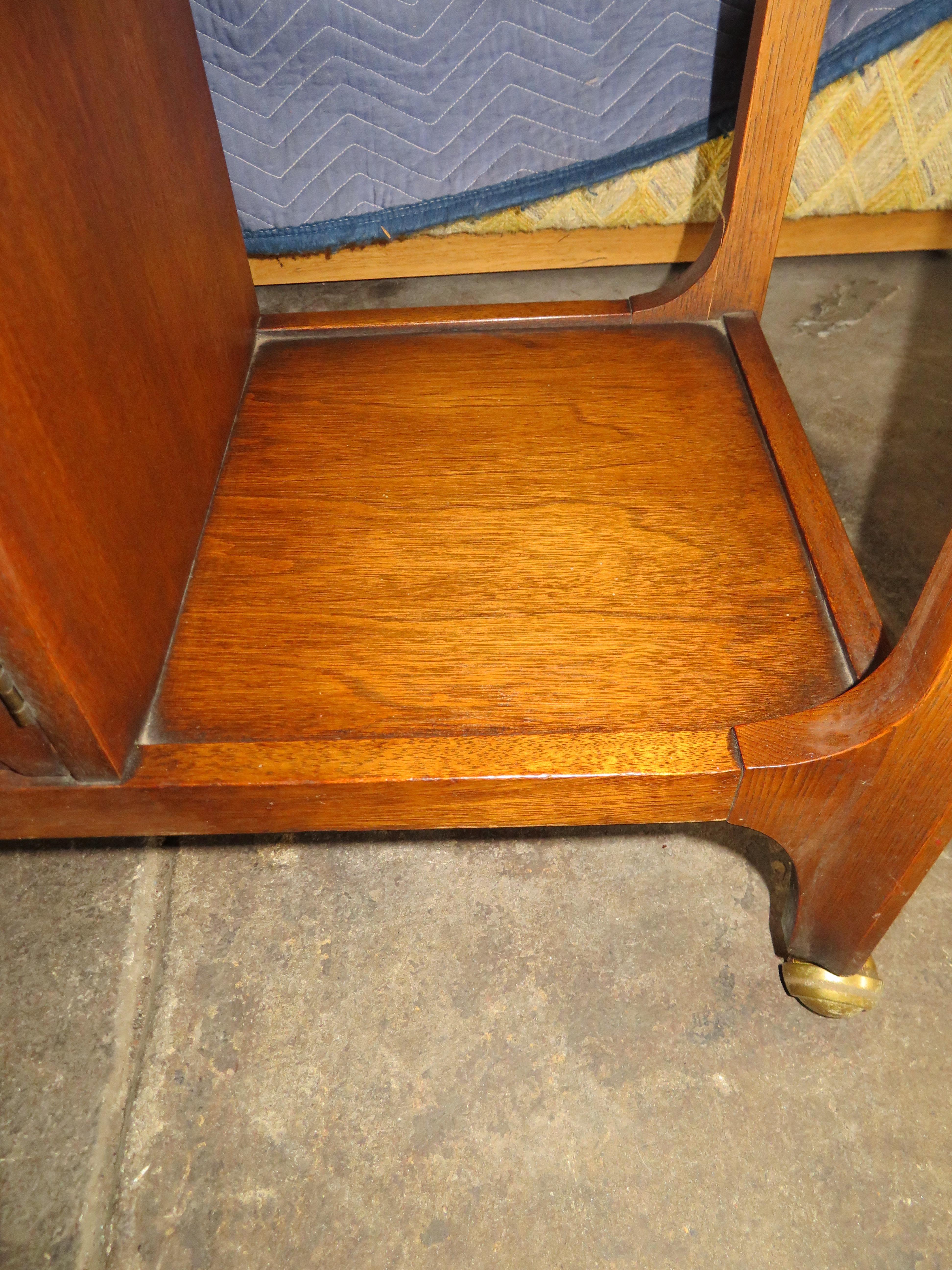 Lovely Broyhill Brasilia Dropleaf Tile Top Bar Cart Console Mid-Century Modern 1