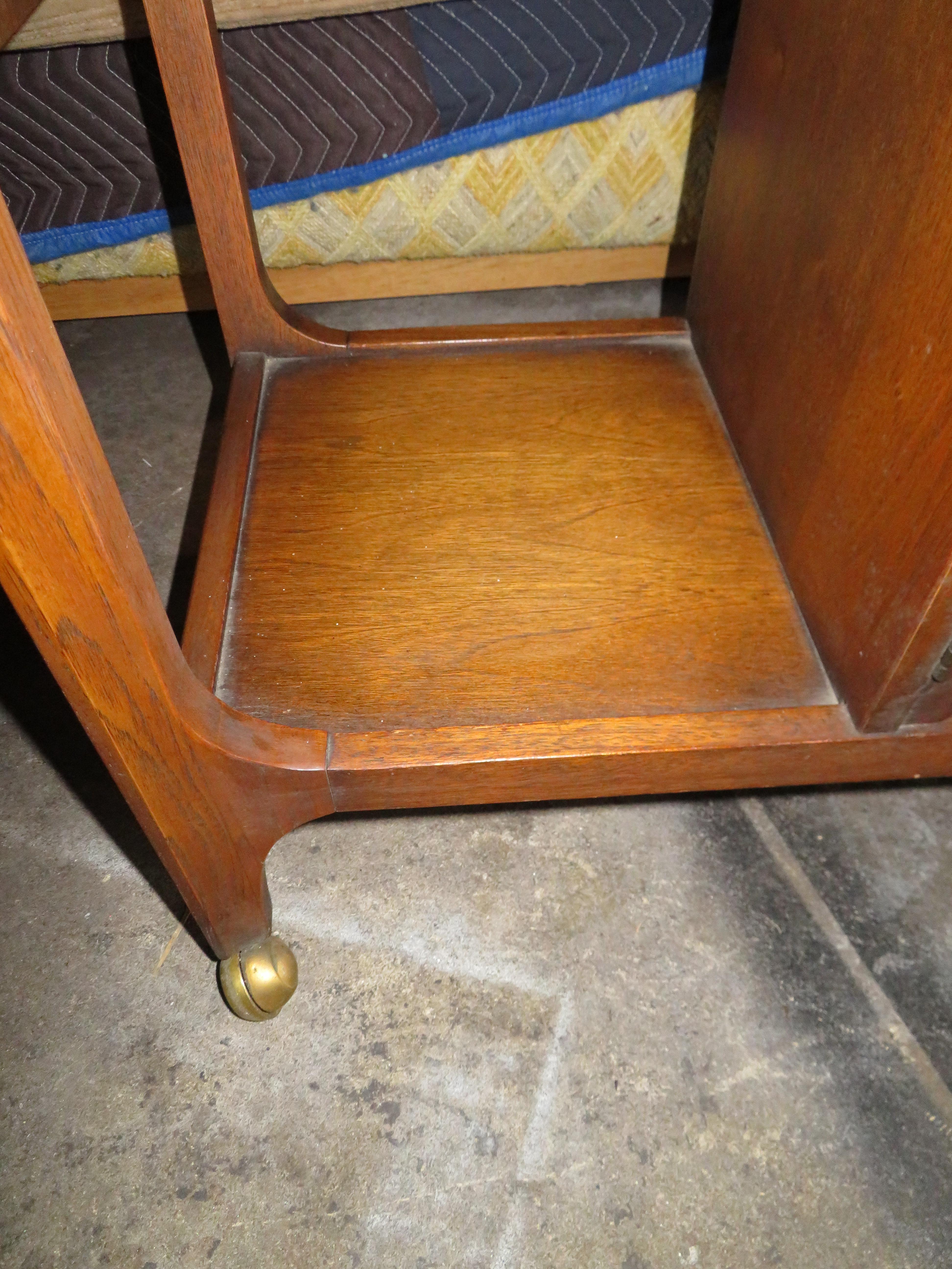 Ceramic Lovely Broyhill Brasilia Dropleaf Tile Top Bar Cart Console Mid-Century Modern