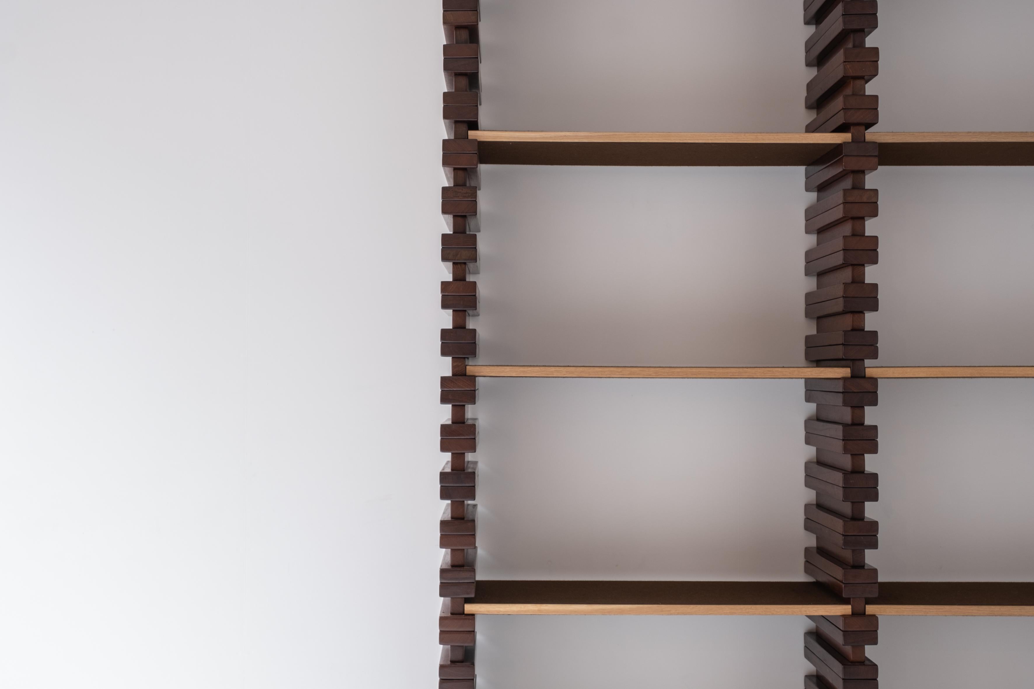 Oak Lovely Brutalist Open Bookshelf from the 1960s