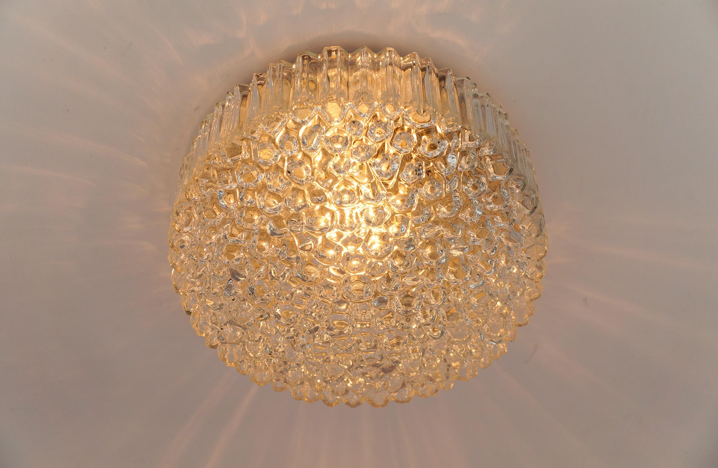 1. of 2 Lovely Bubble Glass Flush Mount Lamp by Helena Tynell for Limburg For Sale 4
