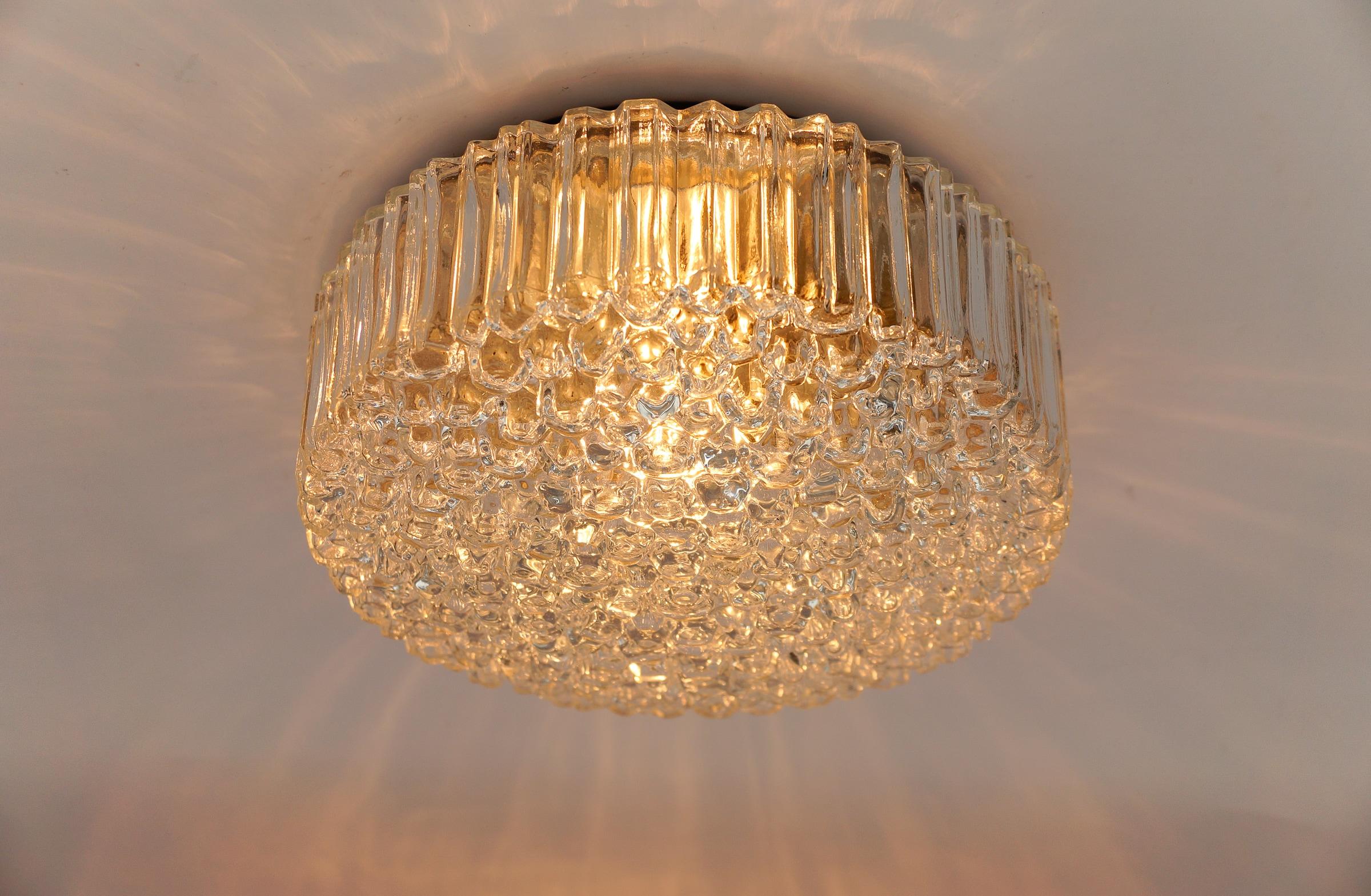 Mid-Century Modern 1. of 2 Lovely Bubble Glass Flush Mount Lamp by Helena Tynell for Limburg For Sale