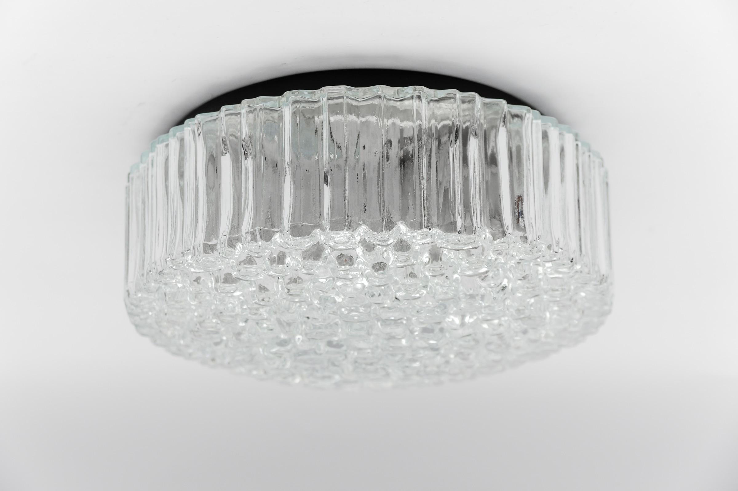 German 1. of 2 Lovely Bubble Glass Flush Mount Lamp by Helena Tynell for Limburg For Sale